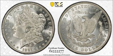 1891 $1 MS62
