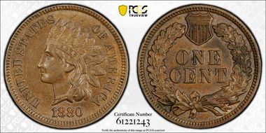 1880 1C AU58BN