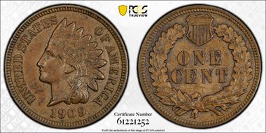 1909 1C Indian AU58BN
