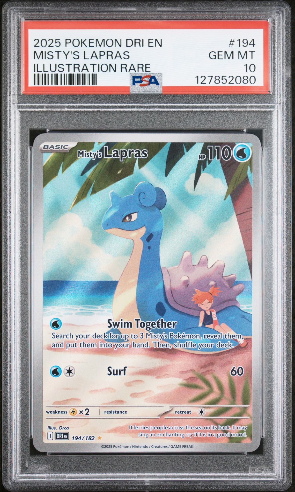 2025 Pokemon POKEMON DRI EN-DESTINED RIVALS ILLUSTRATION RARE #194 Misty's Lapras front
