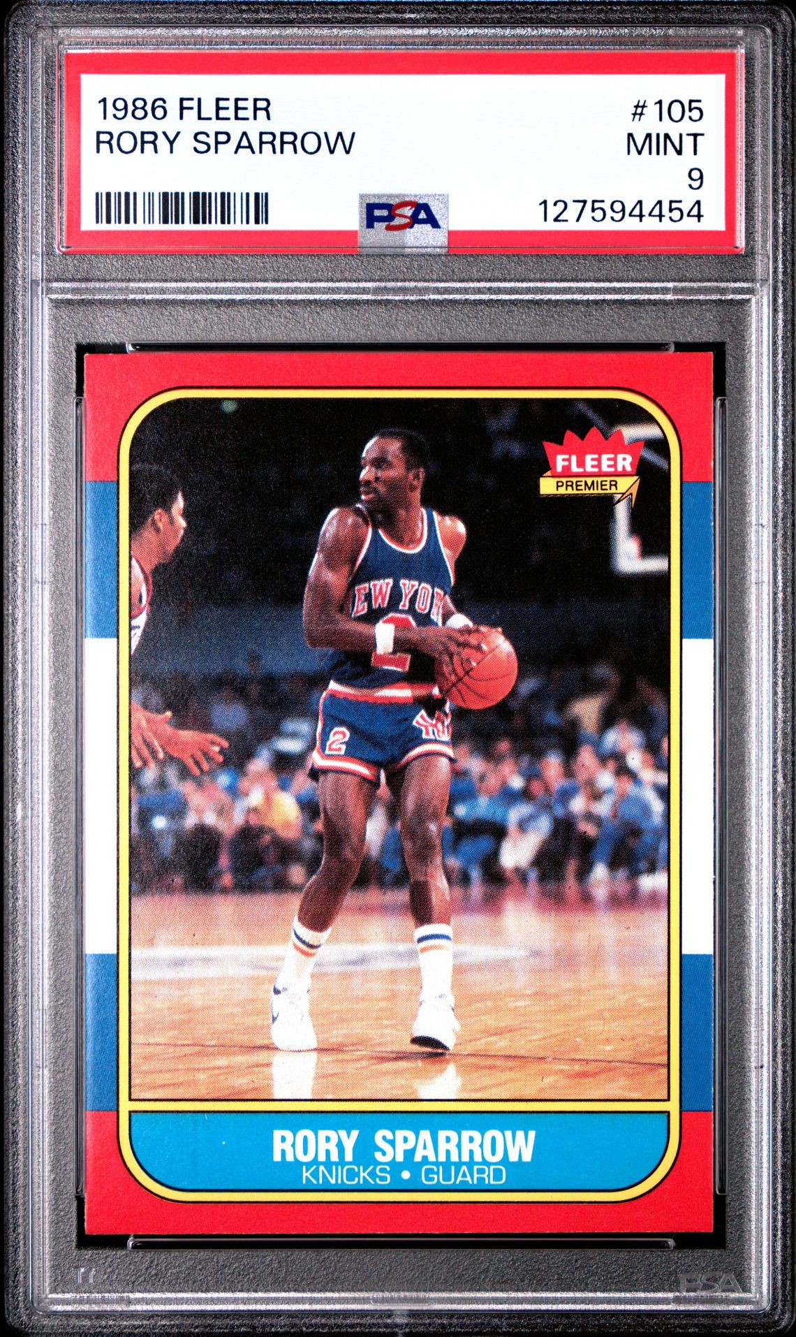 1986 Fleer Rory Sparrow #105 Mint 9 front