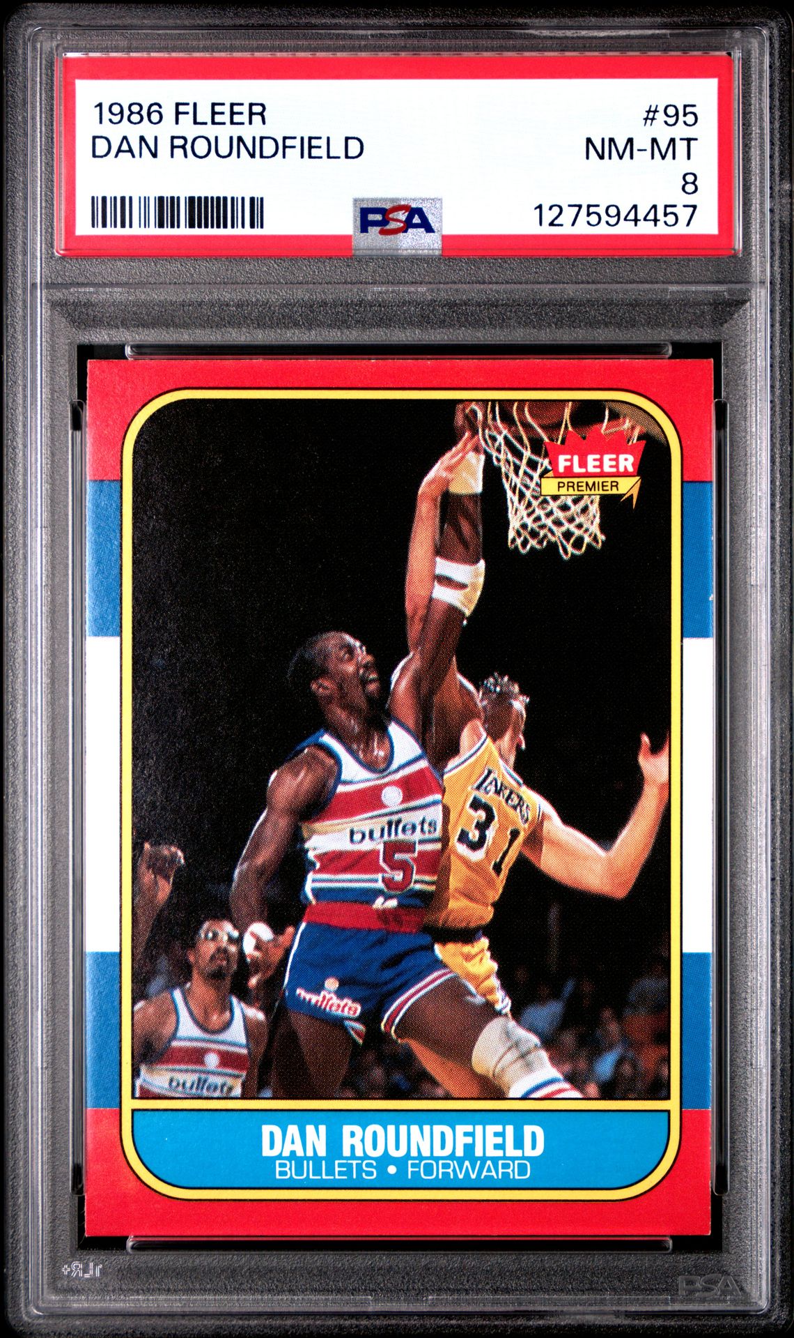 1986 Fleer Dan Roundfield #95 Nm-Mt 8 front