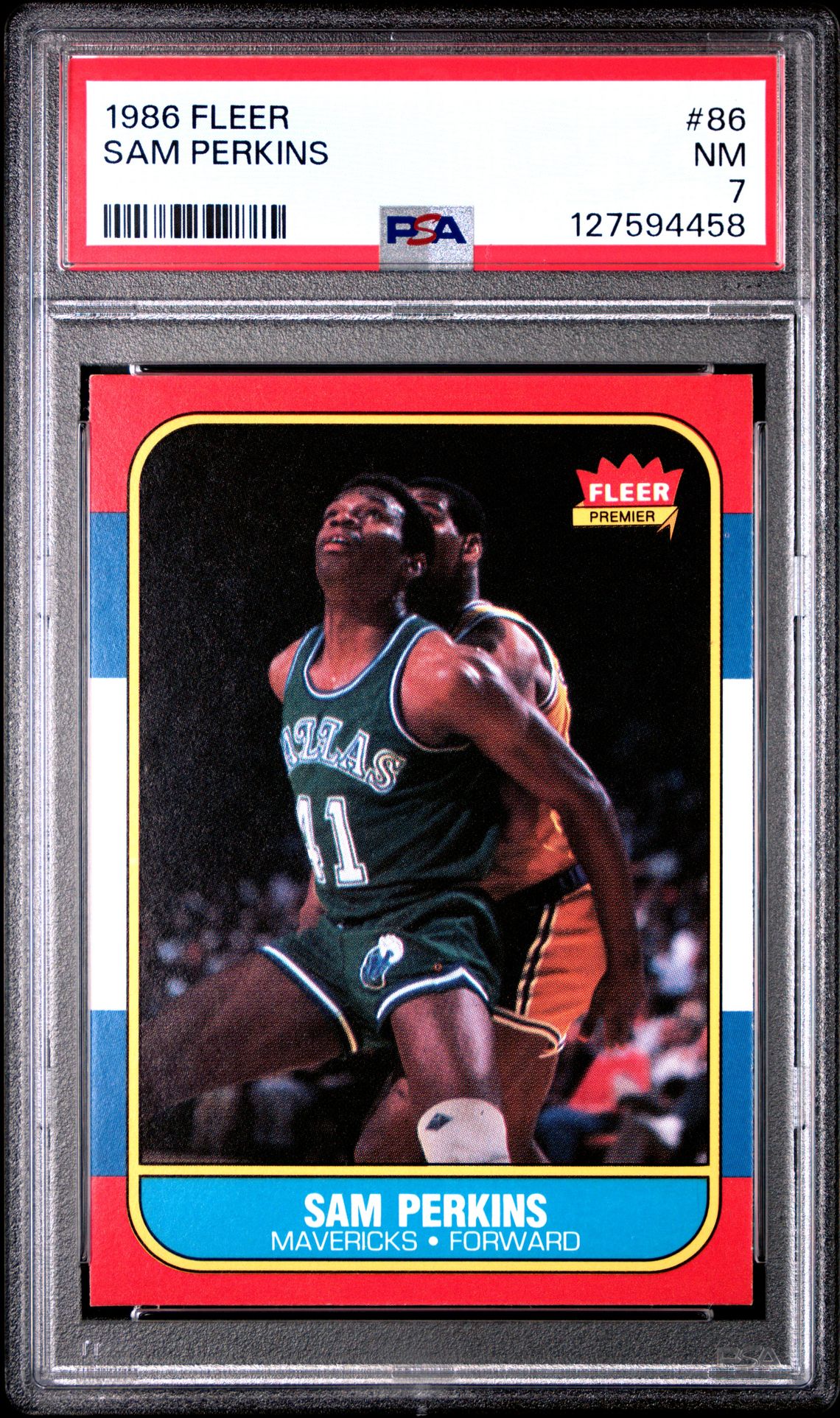 1986 Fleer Sam Perkins #86 Nm 7 front