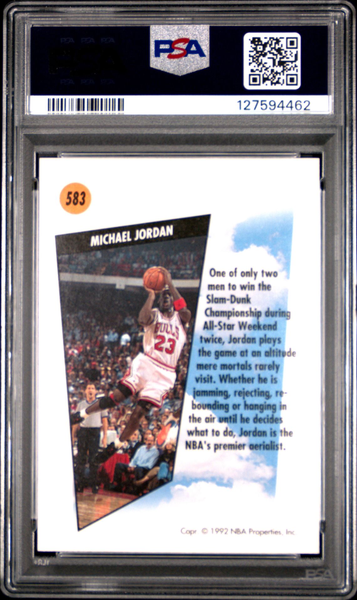 1991 Skybox Michael Jordan #583 Gem Mt 10 back