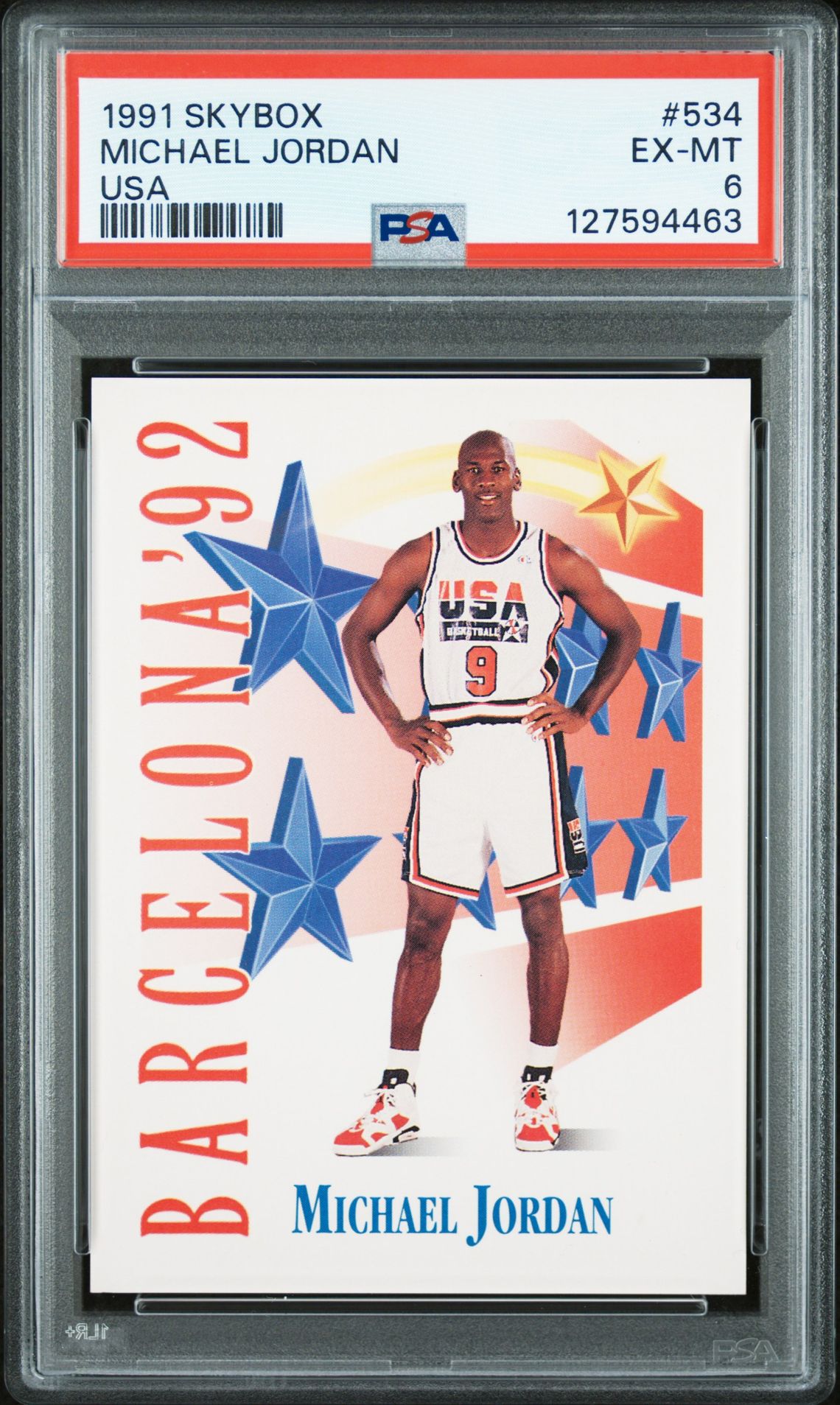 1991 Skybox Michael Jordan #534 (Usa) Ex-Mt 6 front