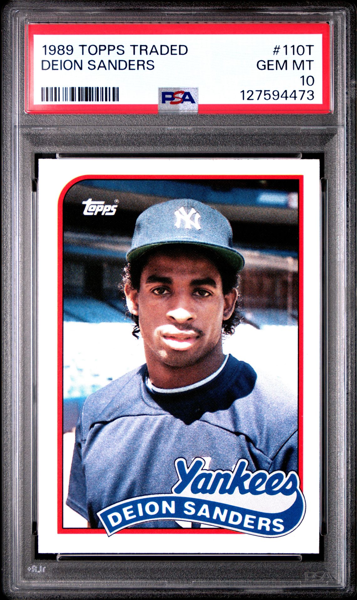 1989 Topps Traded Deion Sanders #110T Gem Mt 10 front