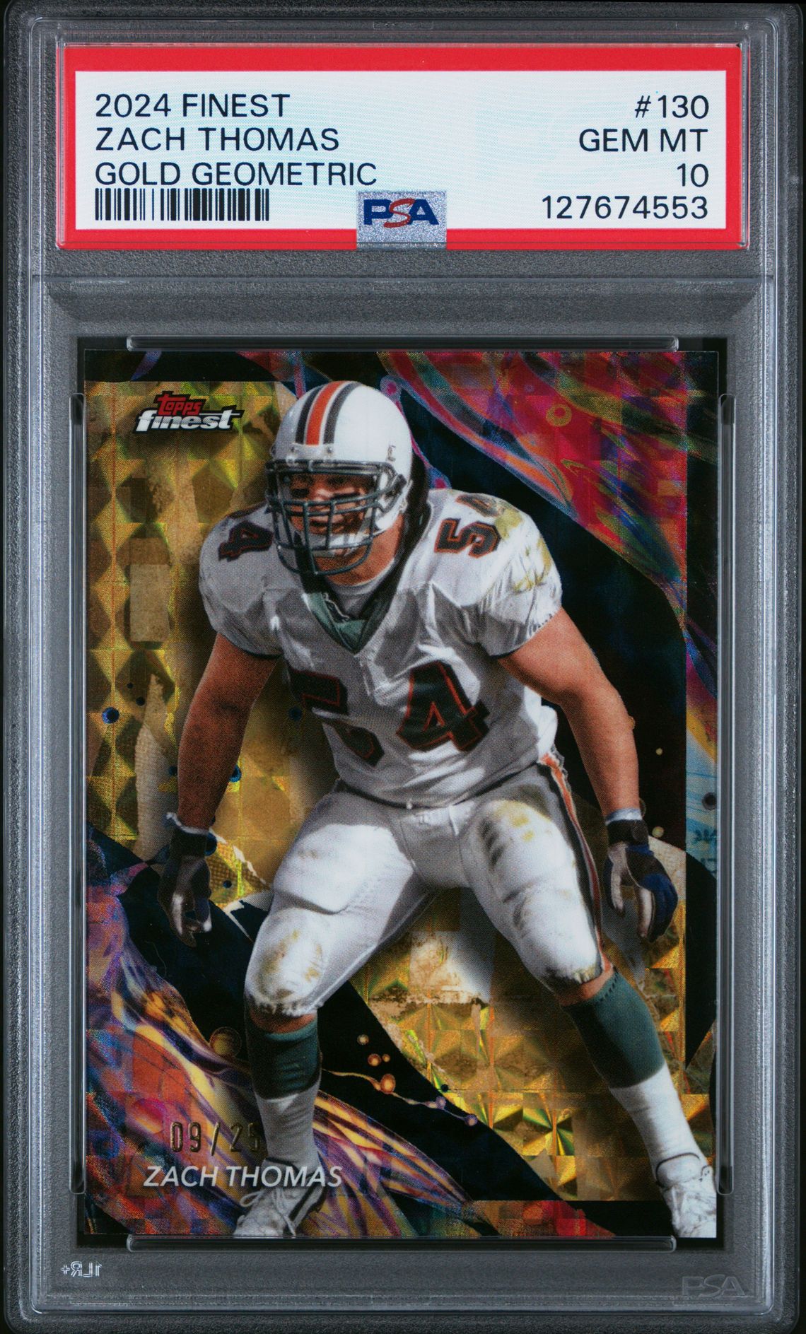 2024 Topps Finest Zach Thomas #130 (Gold Geometric) Gem Mt 10 front