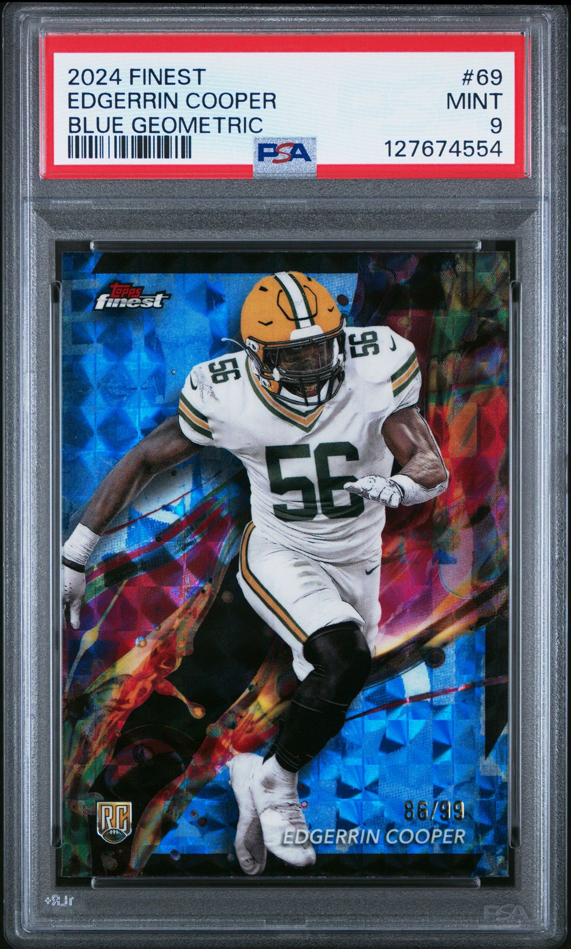 2024 Topps Finest Edgerrin Cooper #69 (Blue Geometric) Mint 9 front