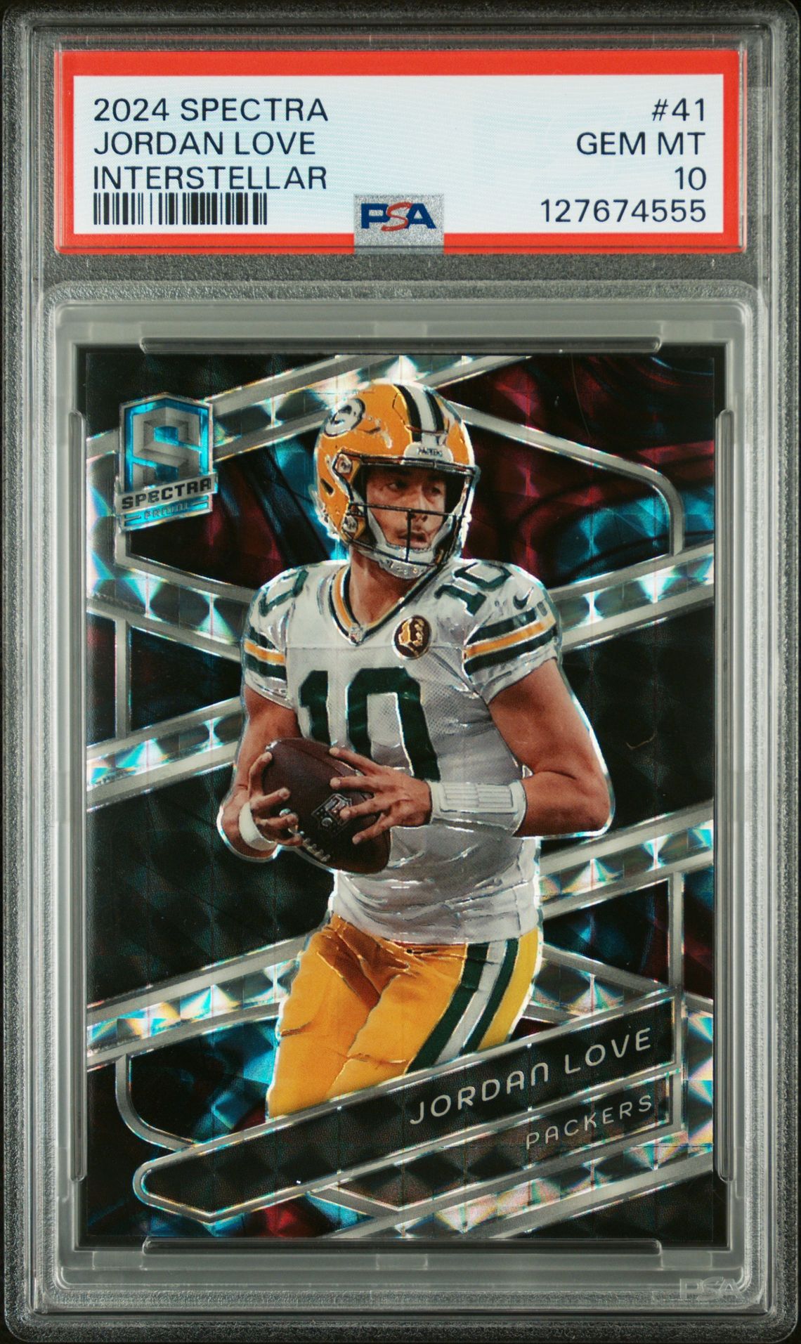 2024 Panini Spectra Jordan Love #41 (Interstellar) Gem Mt 10 front