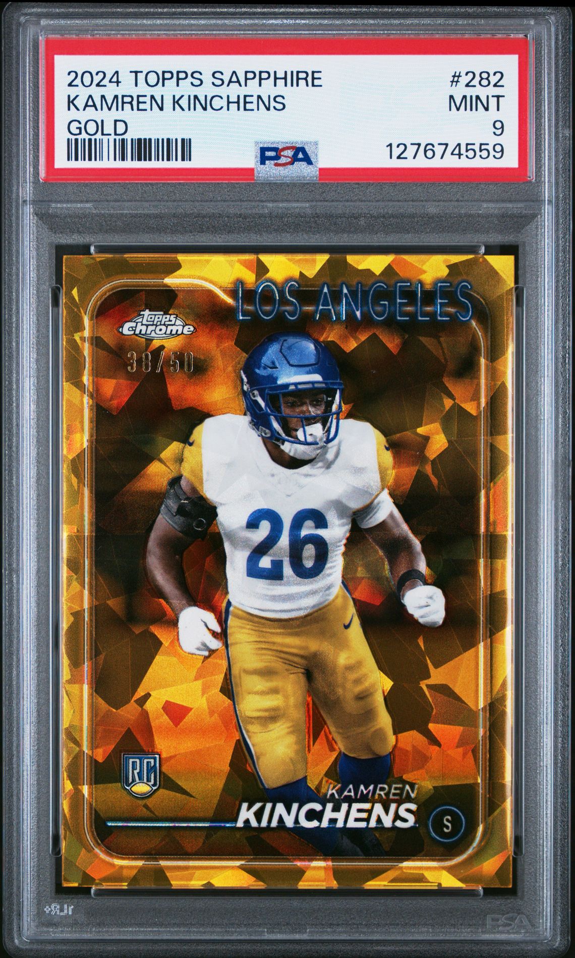 2024 Topps Chrome Sapphire Kamren Kinchens #282 (Gold) Mint 9 front