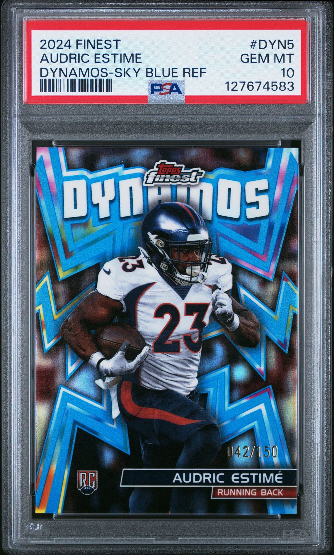 2024 Topps Finest Dynamos Audric Estime #Dyn5 (Dynamos-Sky Blue Ref) Gem Mt 10 front
