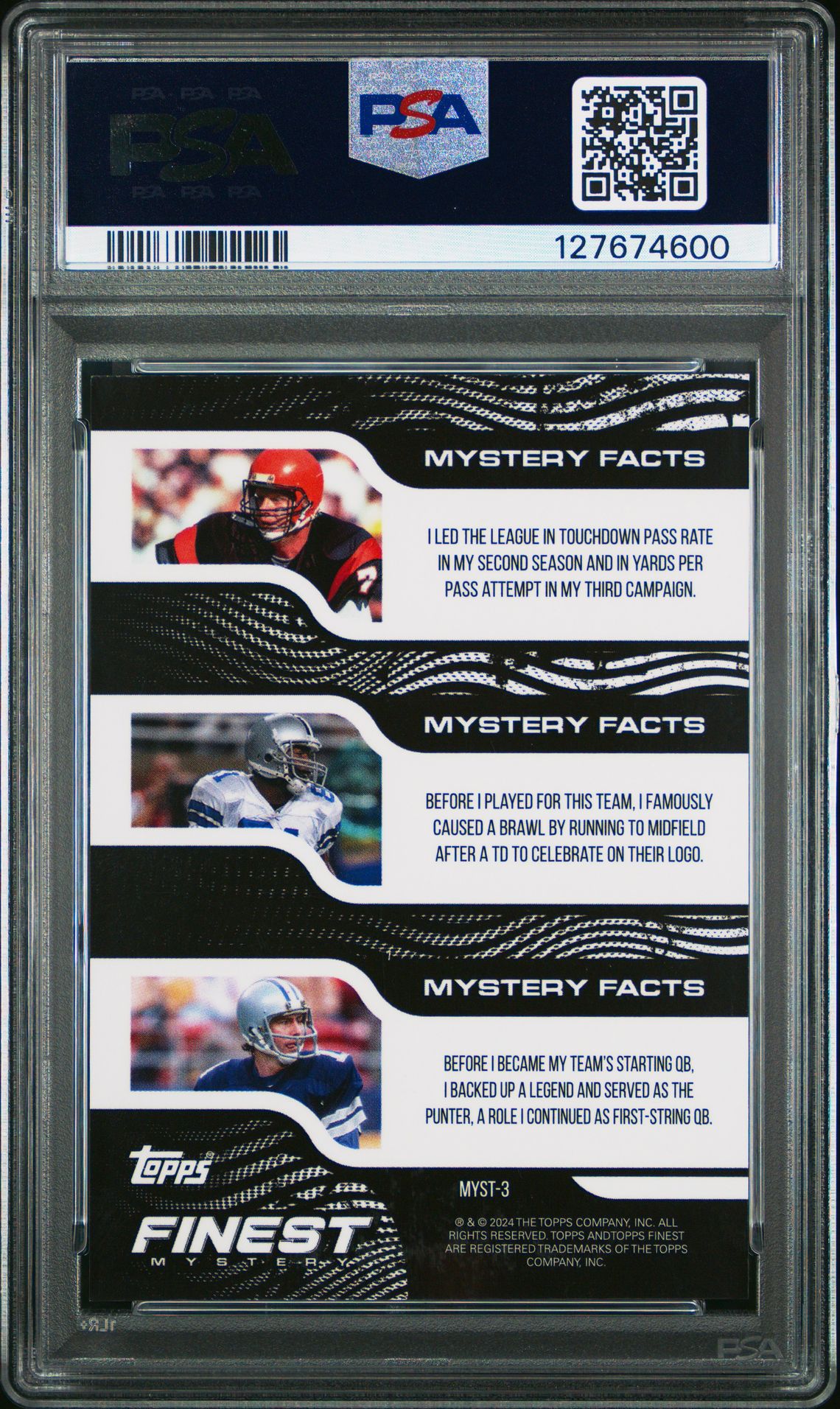 2024 Topps Finest Mystery Finest Boomer Esiason #Myst3 Gem Mt 10 back