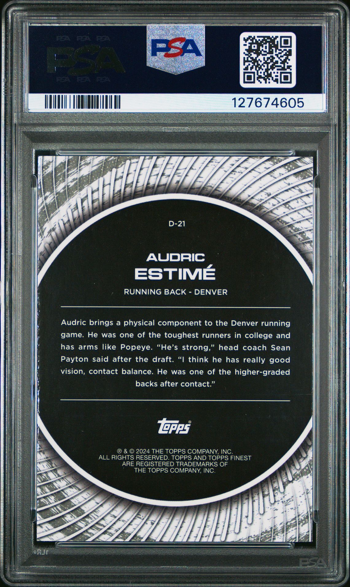 2024 Topps Finest Debut Audric Estime #D21 (Debut-Blue Refractor) Nm-Mt 8 back