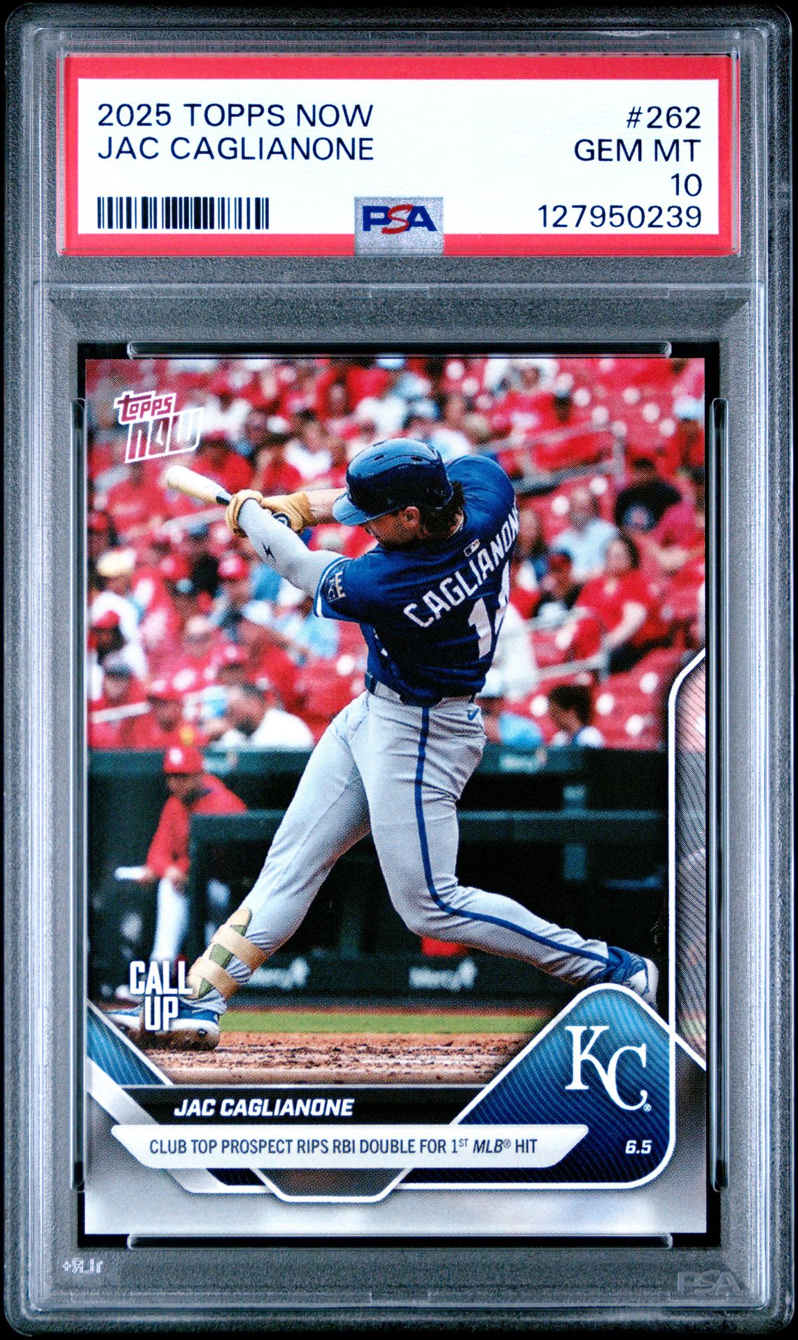 2025 Topps Now Jac Caglianone #262 Gem Mt 10 front