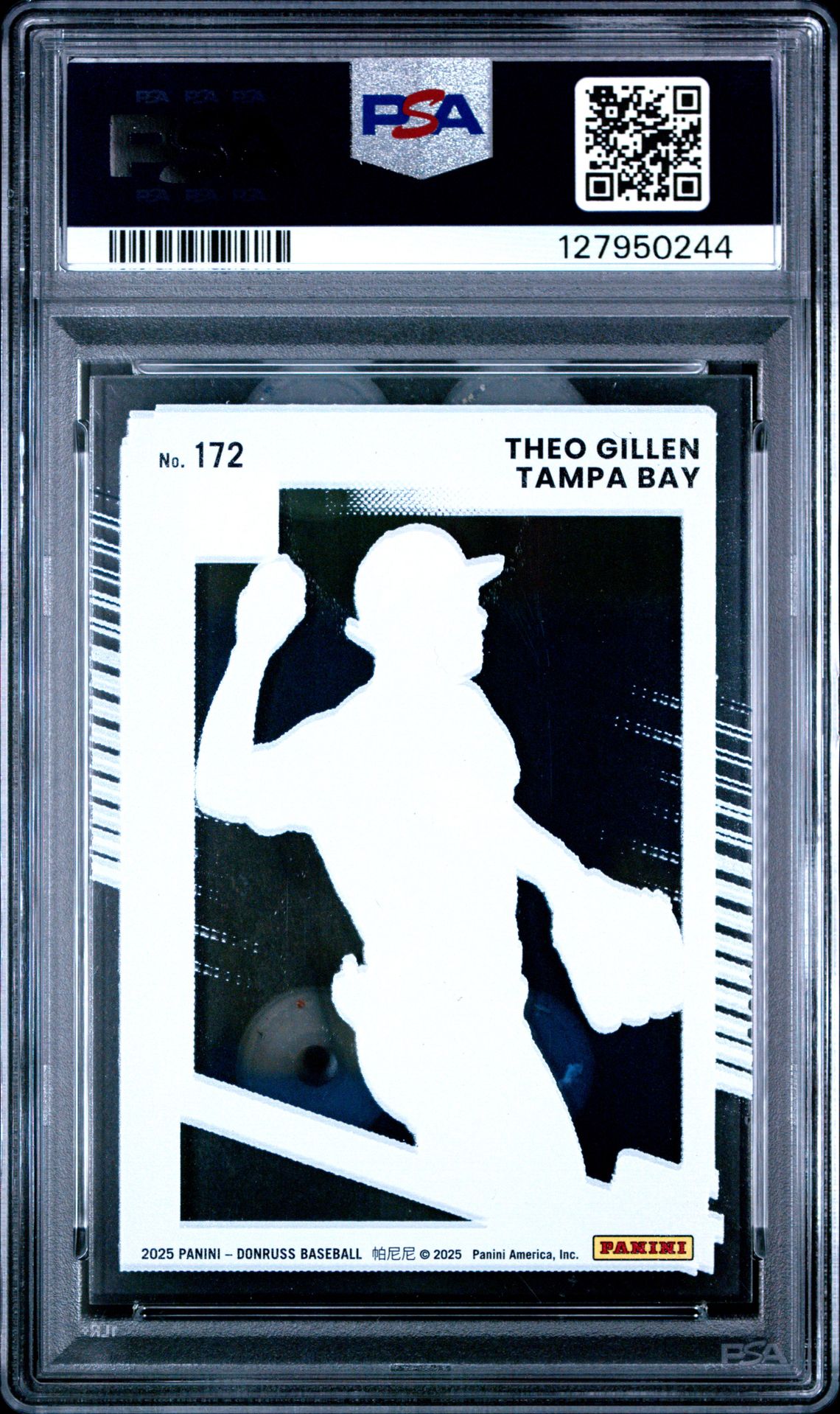 2025 Panini Donruss Theo Gillen #172 (Clearly Rated) Mint 9 back