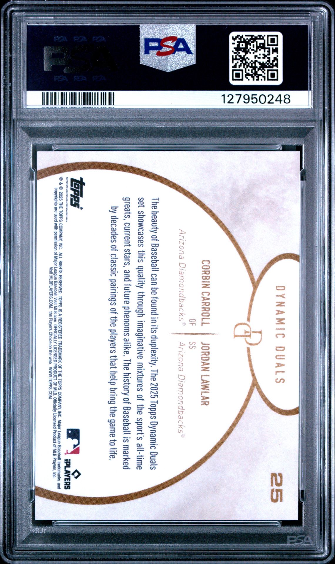 2025 Topps Dynamic Duals Carroll/Lawlar #25 (Black) Gem Mt 10 back