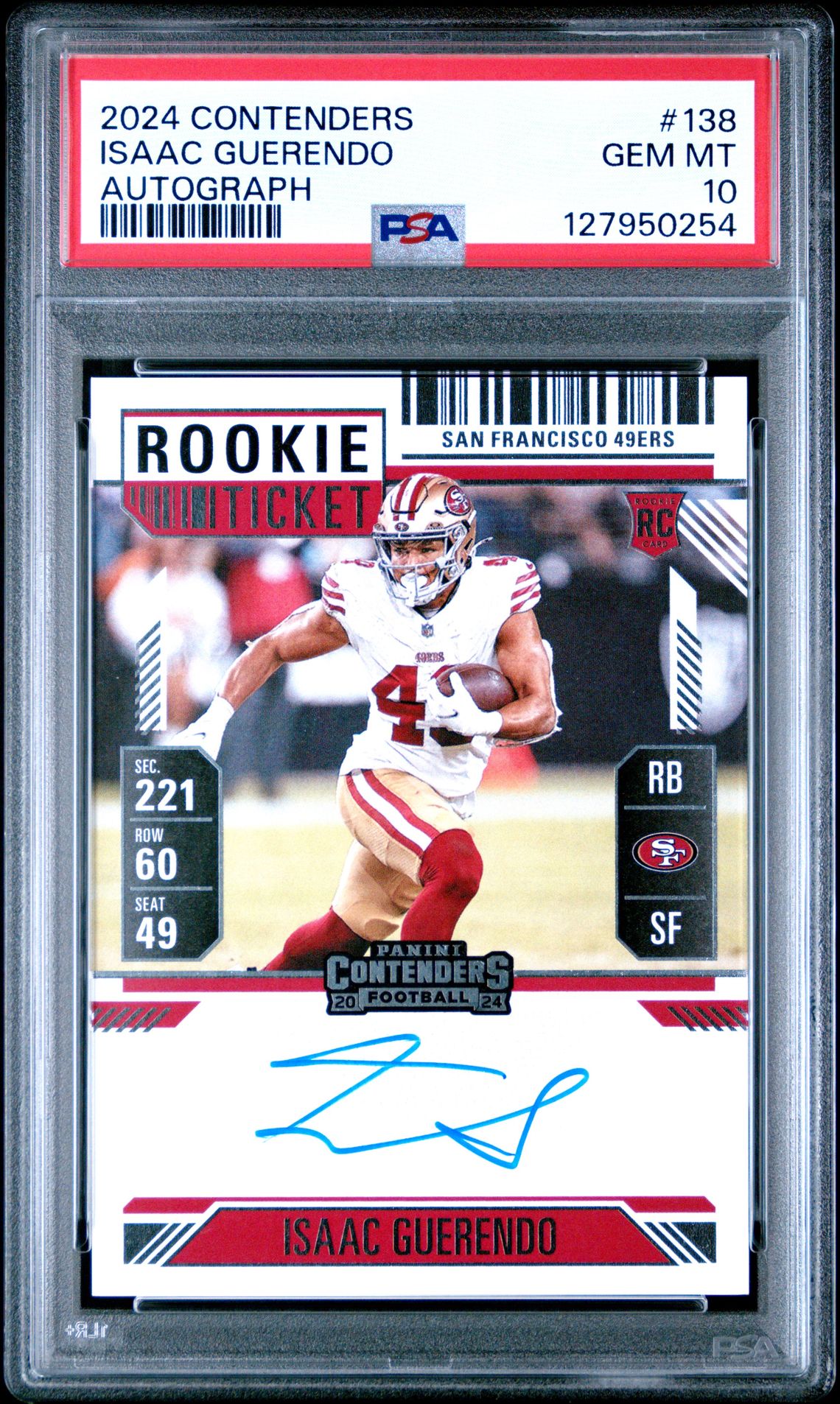 2024 Panini Contenders Isaac Guerendo #138 (Autograph) Gem Mt 10 front