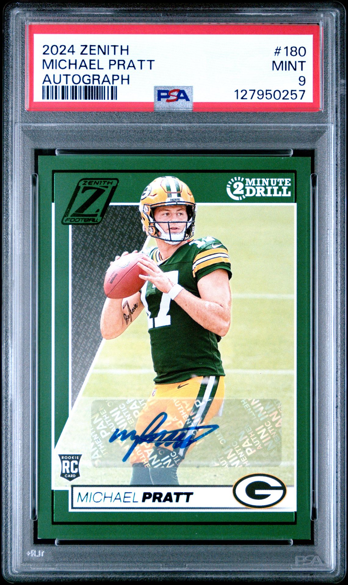 2024 Panini Zenith Michael Pratt #180 (Autograph) Mint 9 front