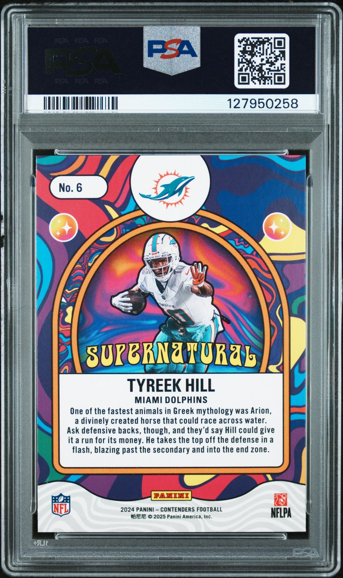 2024 Panini Contenders Supernatural Tyreek Hill #6 Nm-Mt 8 back