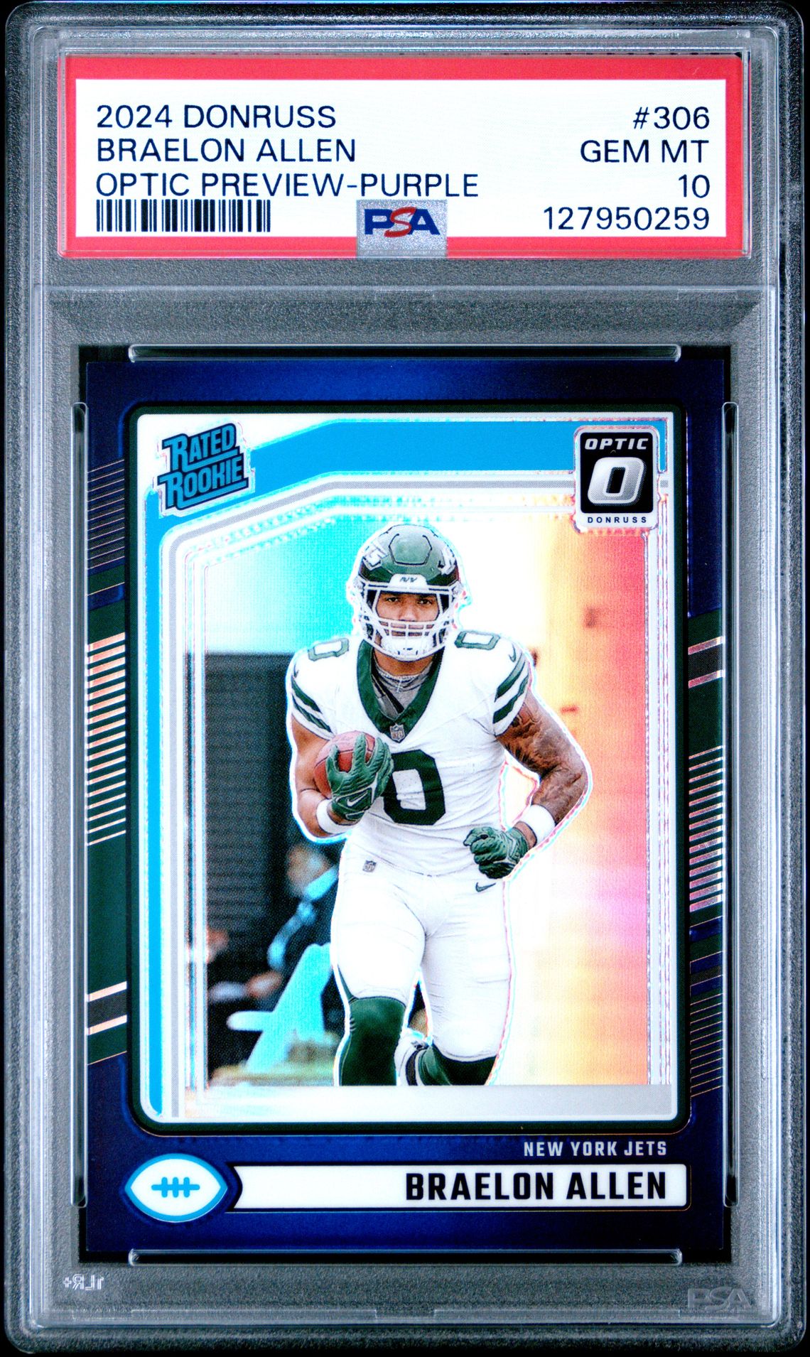 2024 Panini Donruss Braelon Allen #306 (Optic Preview-Purple) Gem Mt 10 front