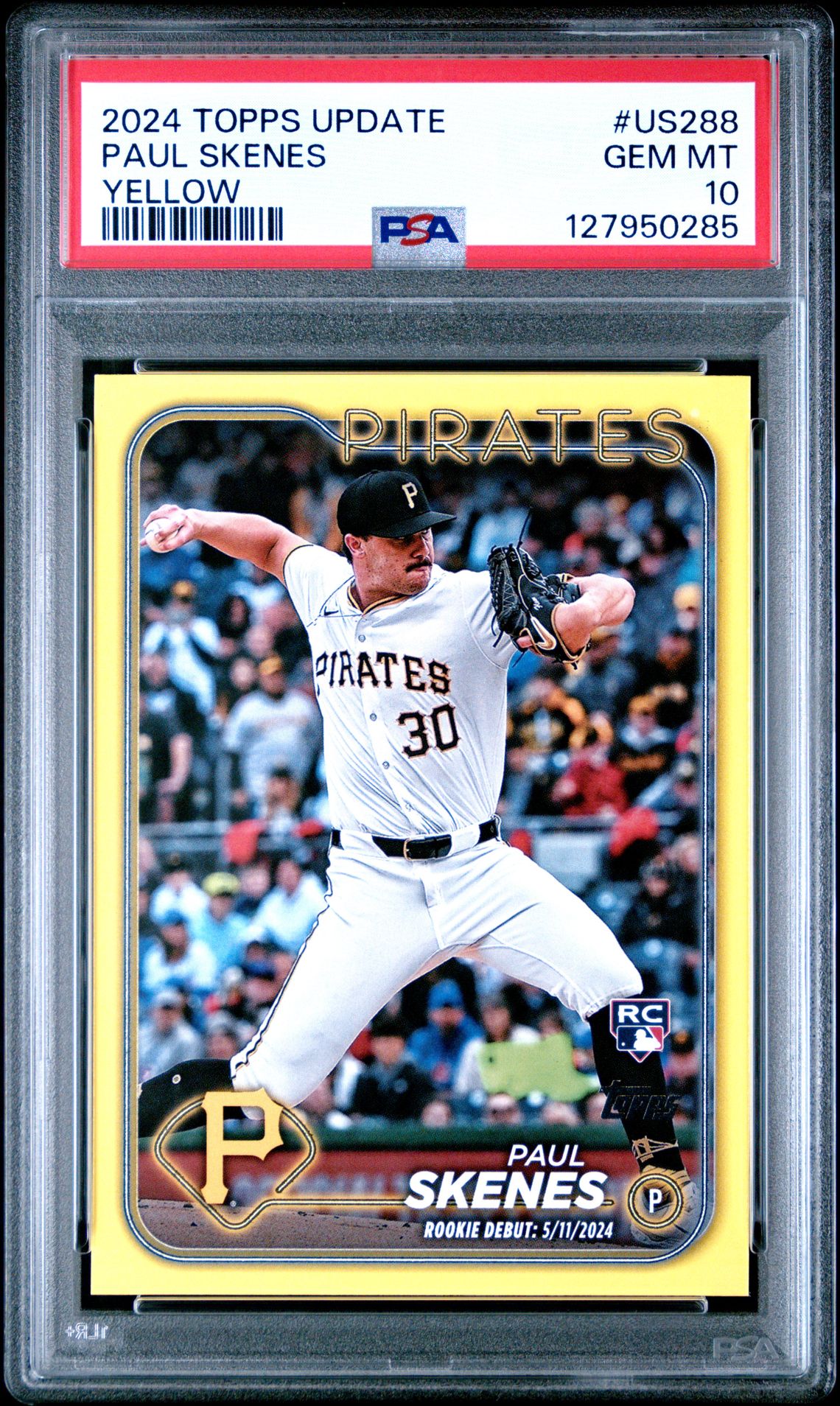 2024 Topps Update Paul Skenes #Us288 (Yellow) Gem Mt 10 front
