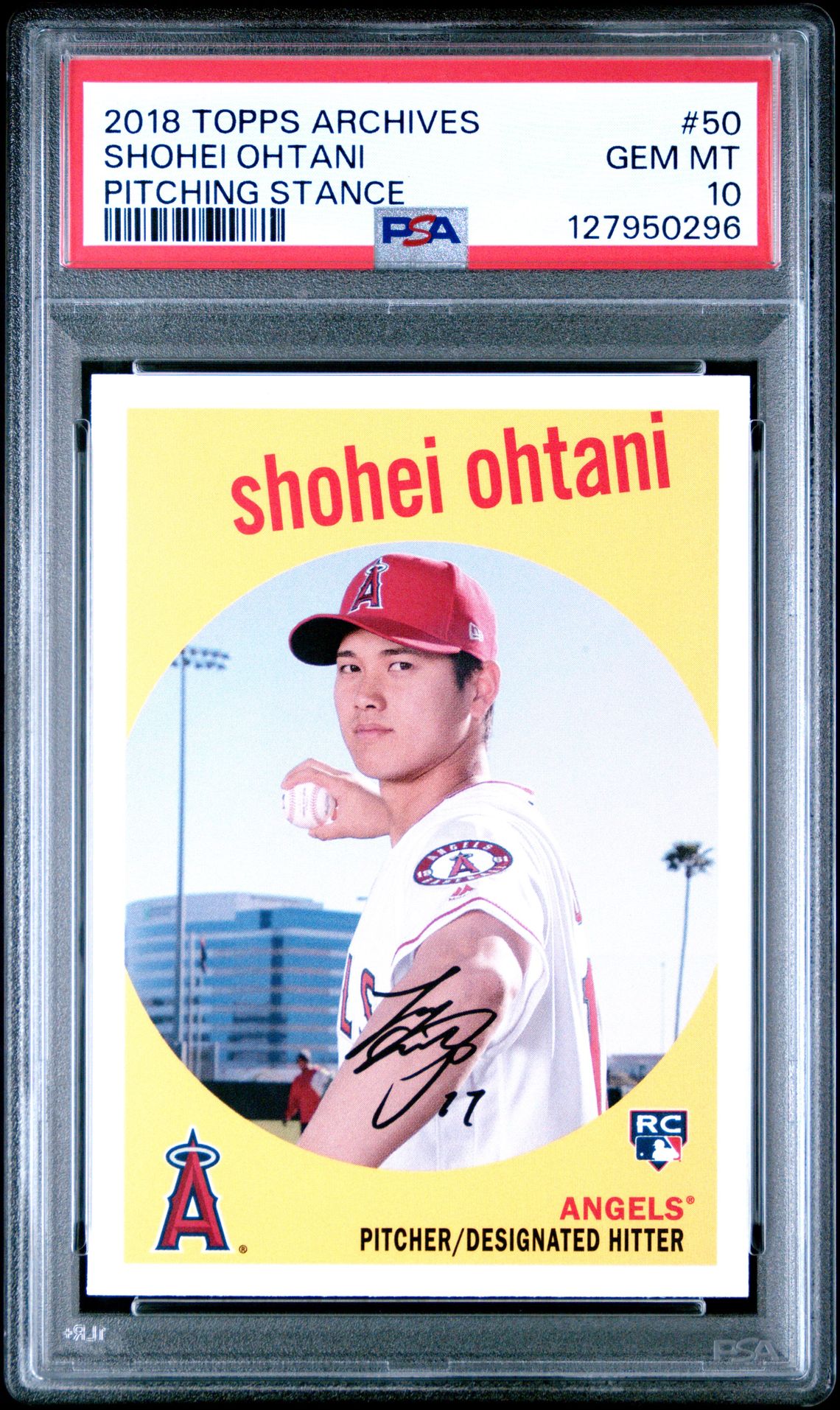 2018 Topps Archives Shohei Ohtani #50 (Pitching Stance) Gem Mt 10 front