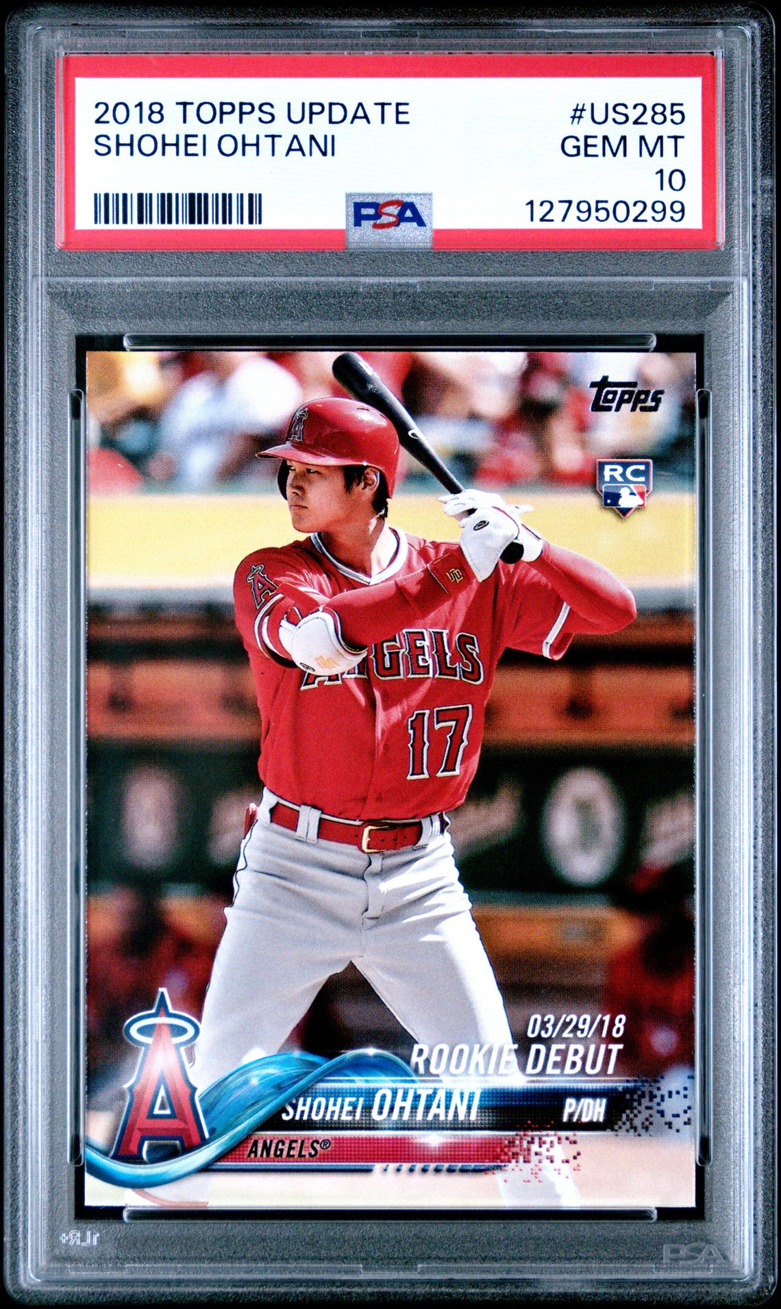 2018 Topps Update Shohei Ohtani #Us285 Gem Mt 10 front