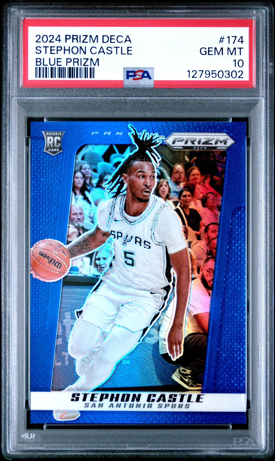 2024 Panini Prizm Deca Stephon Castle #174 (Blue Prizm) Gem Mt 10 front