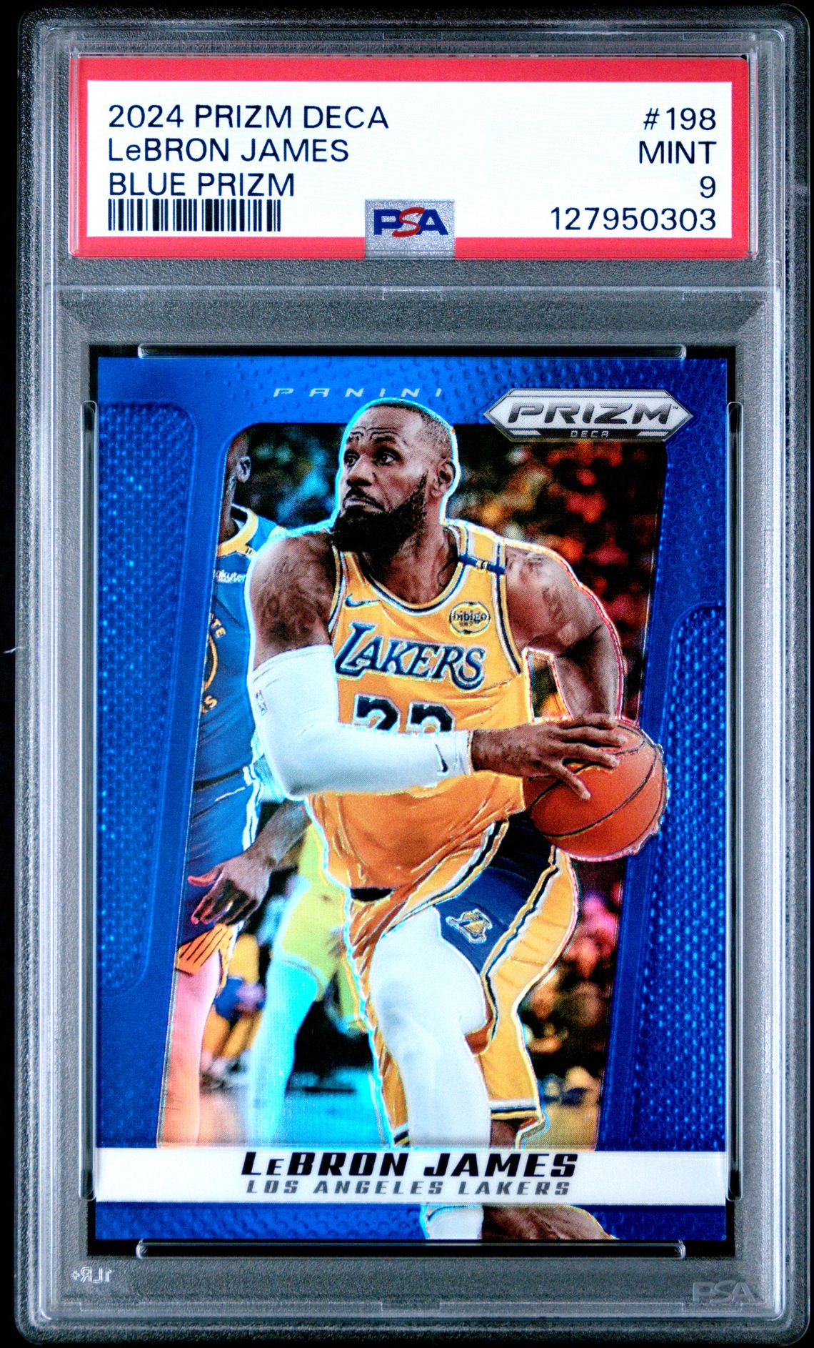 2024 Panini Prizm Deca Lebron James #198 (Blue Prizm) Mint 9 front