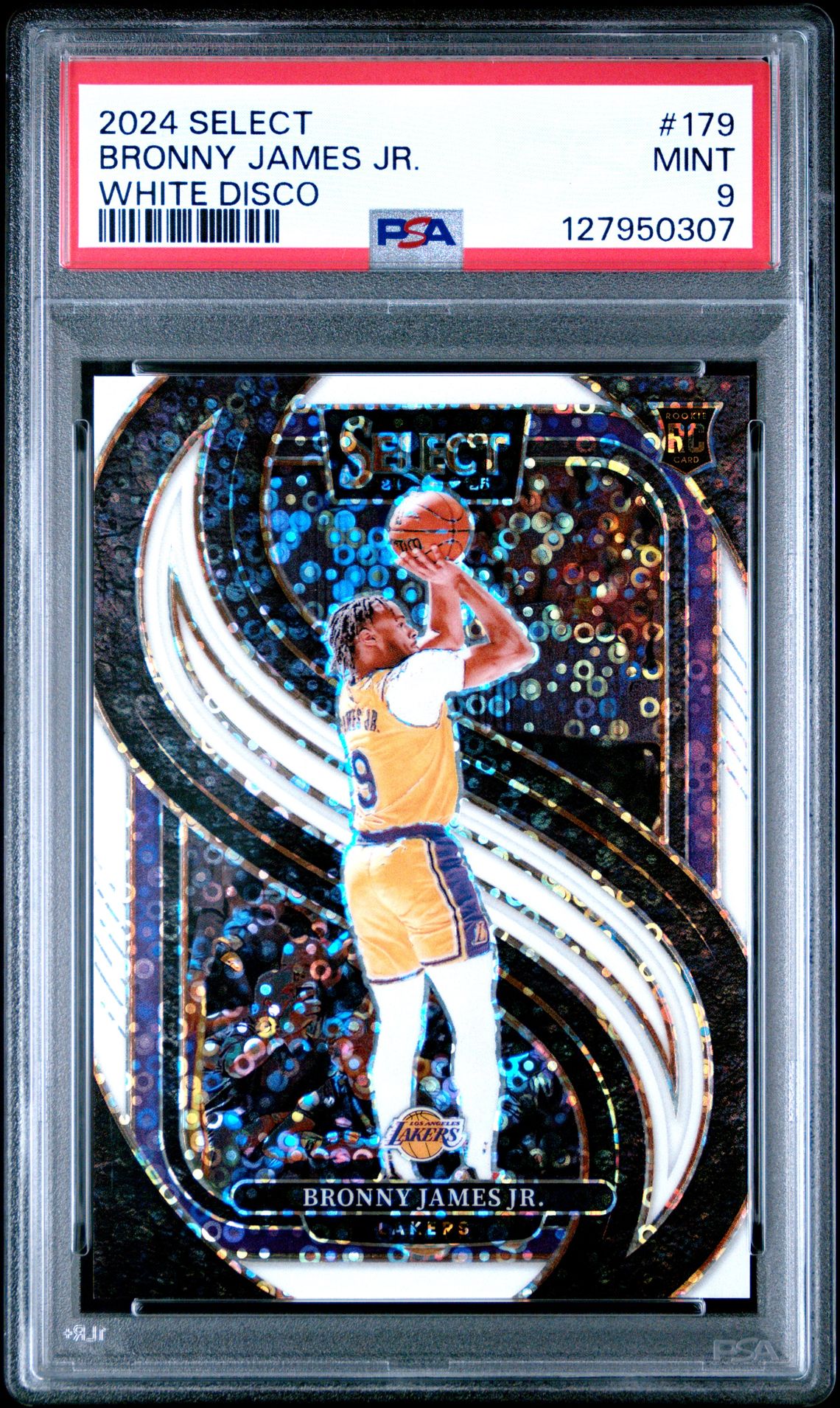 2024 Panini Select Bronny James Jr. #179 (White Disco) Mint 9 front