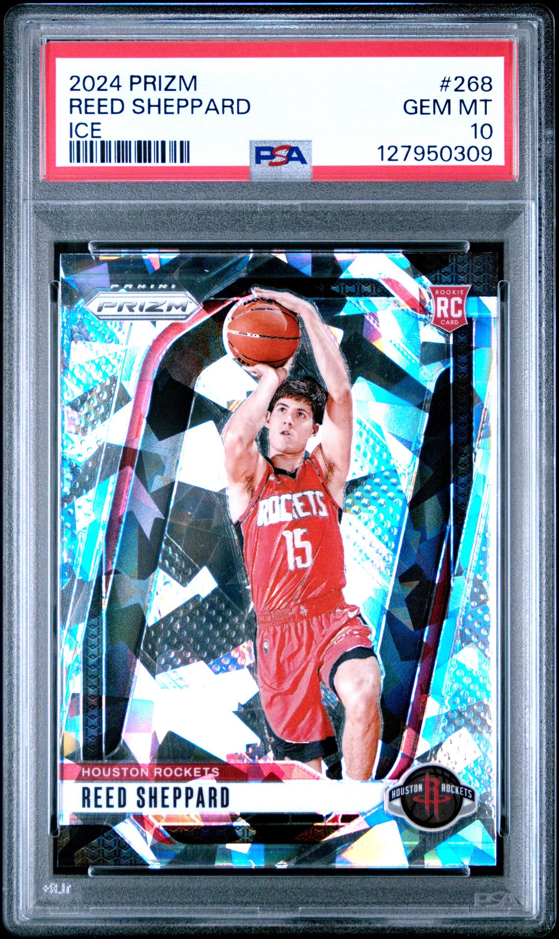 2024 Panini Prizm Reed Sheppard #268 (Ice) Gem Mt 10 front