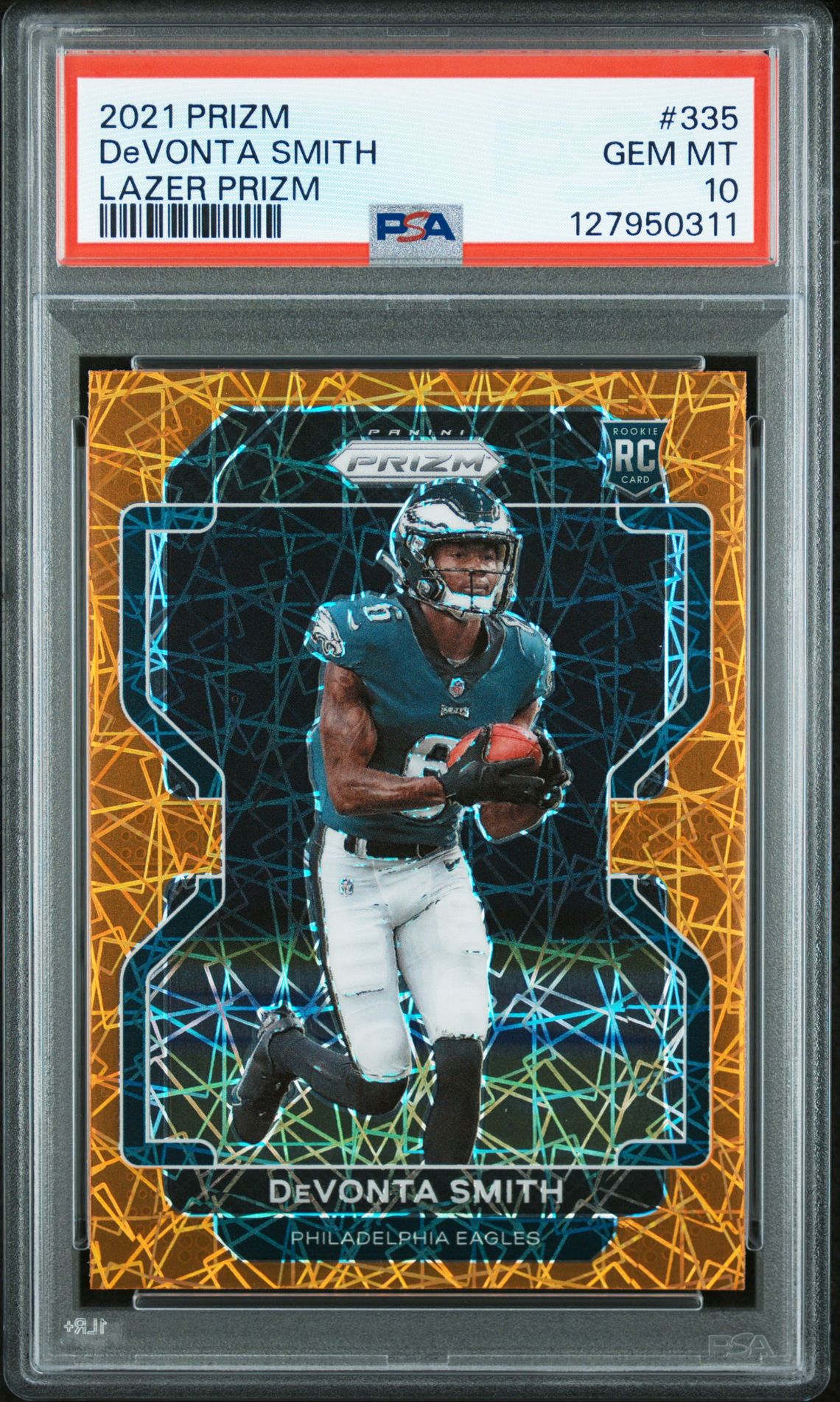 2021 Panini Prizm Devonta Smith #335 (Lazer Prizm) Gem Mt 10 front