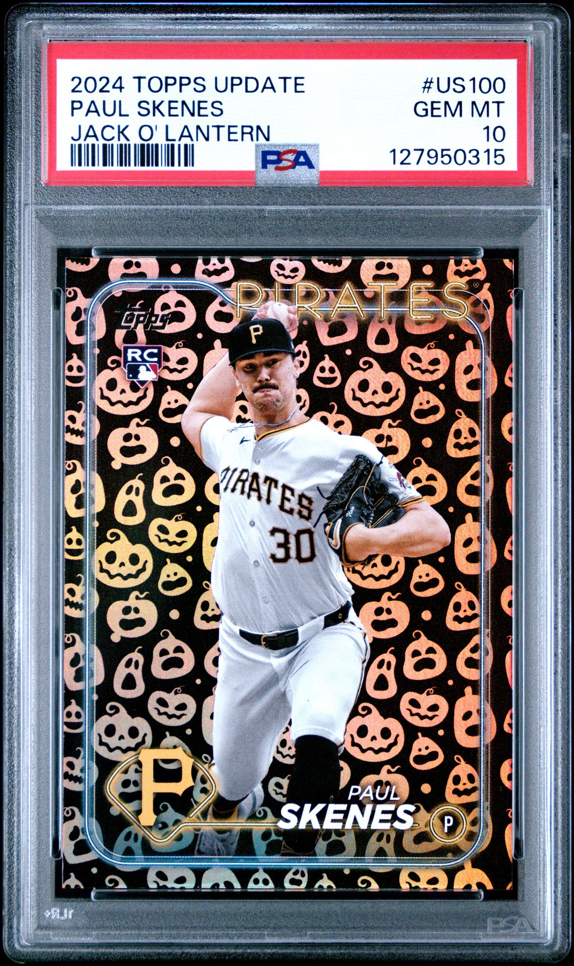 2024 Topps Update Paul Skenes #Us100 (Jack O' Lantern) Gem Mt 10 front