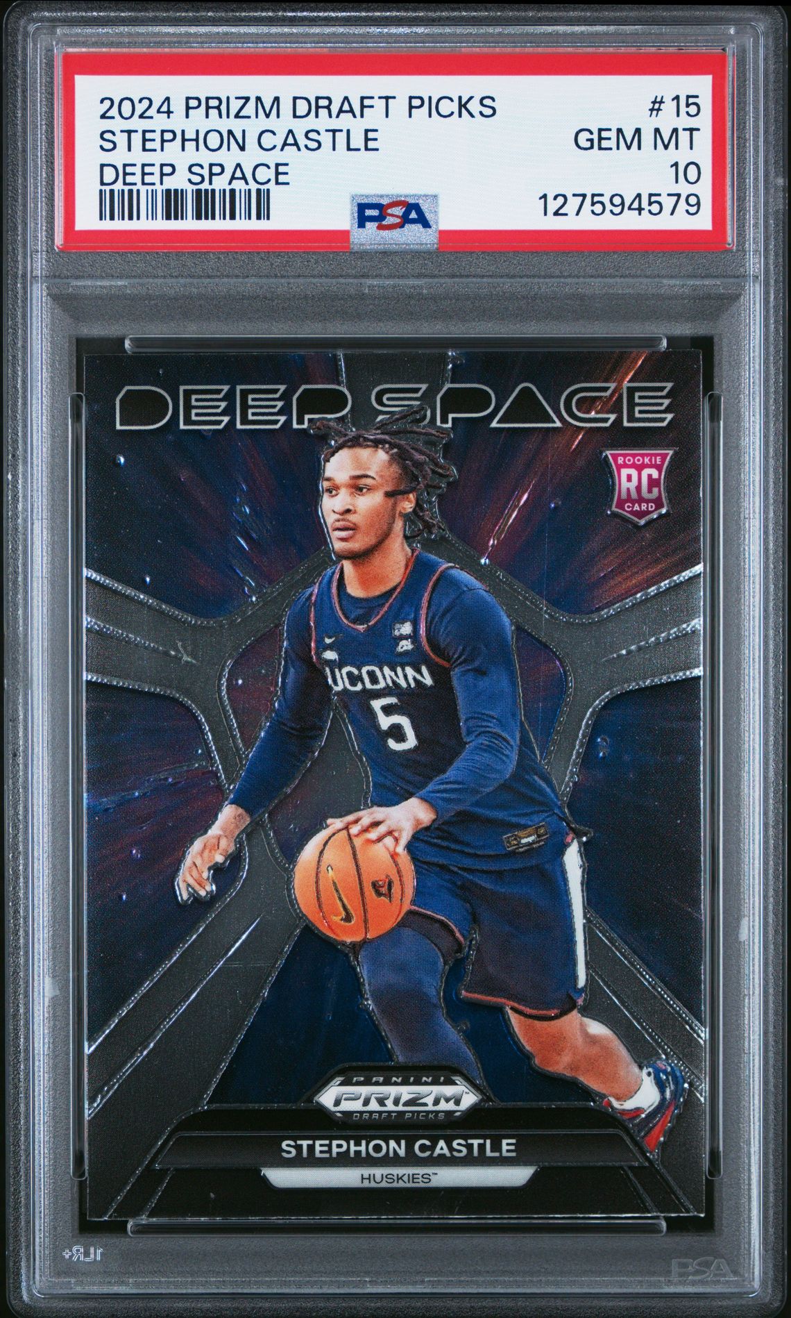 2024 Panini Prizm Draft Picks Deep Space Stephon Castle #15 Gem Mt 10 front