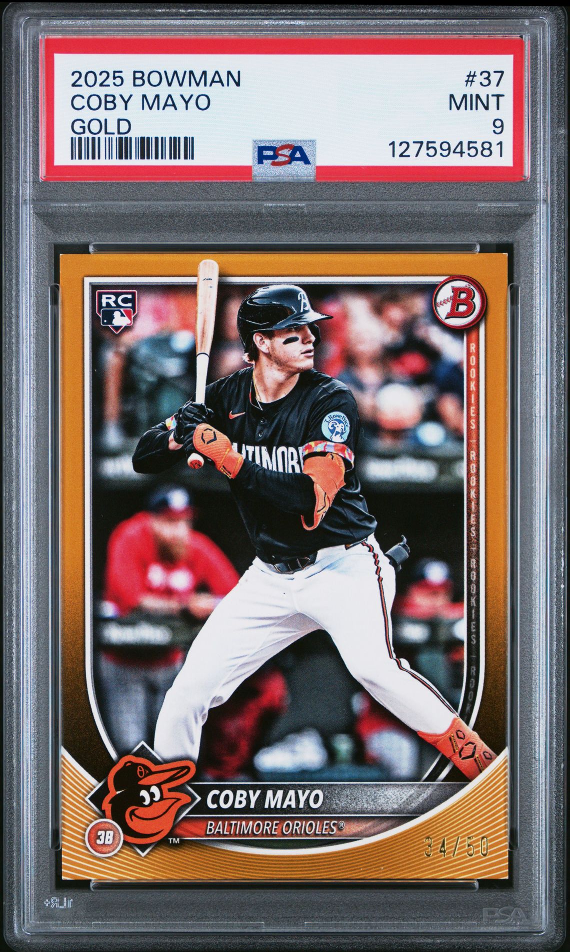 2025 Bowman Coby Mayo #37 (Gold) Mint 9 front