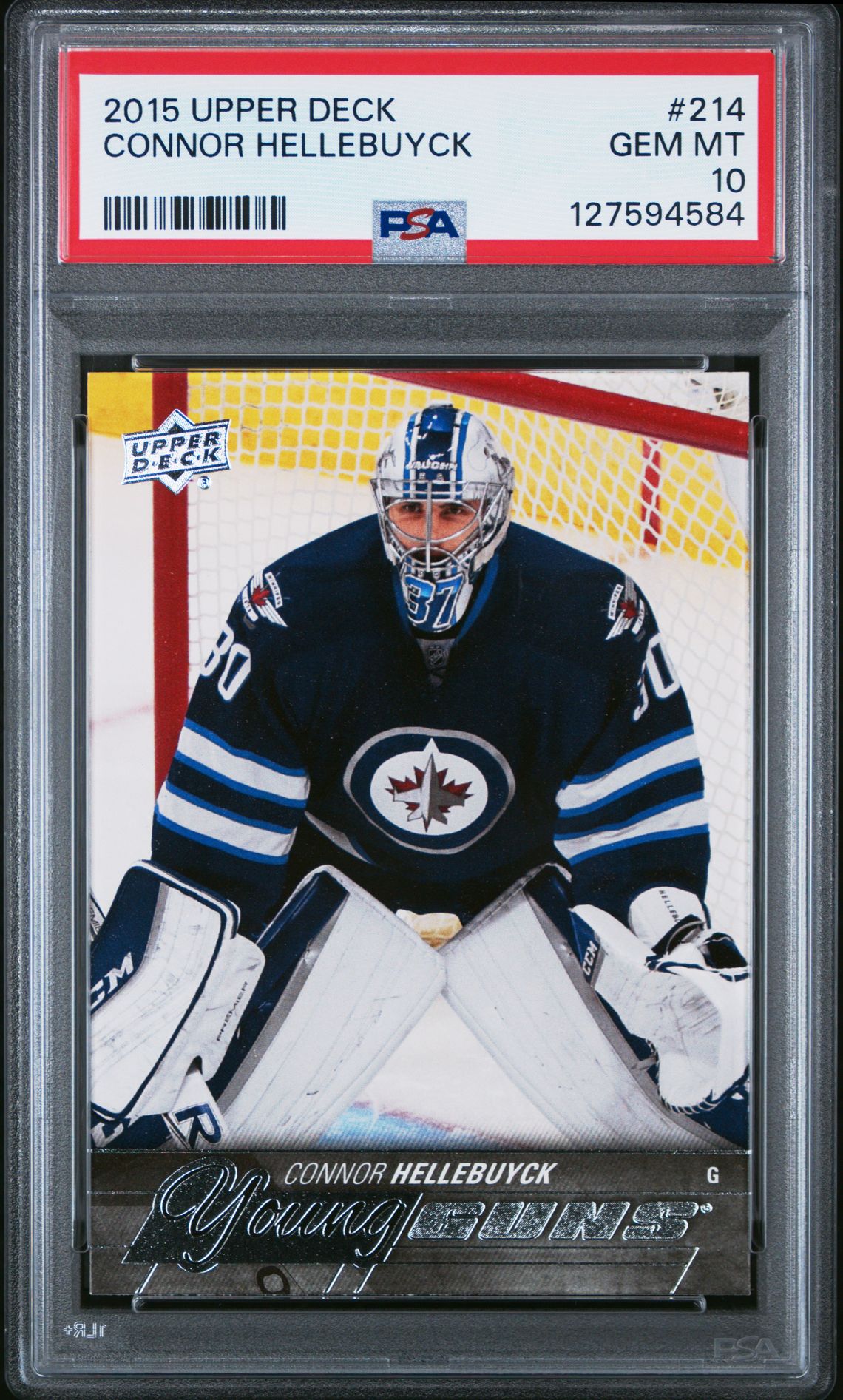 2015 Upper Deck Connor Hellebuyck #214 Gem Mt 10 front