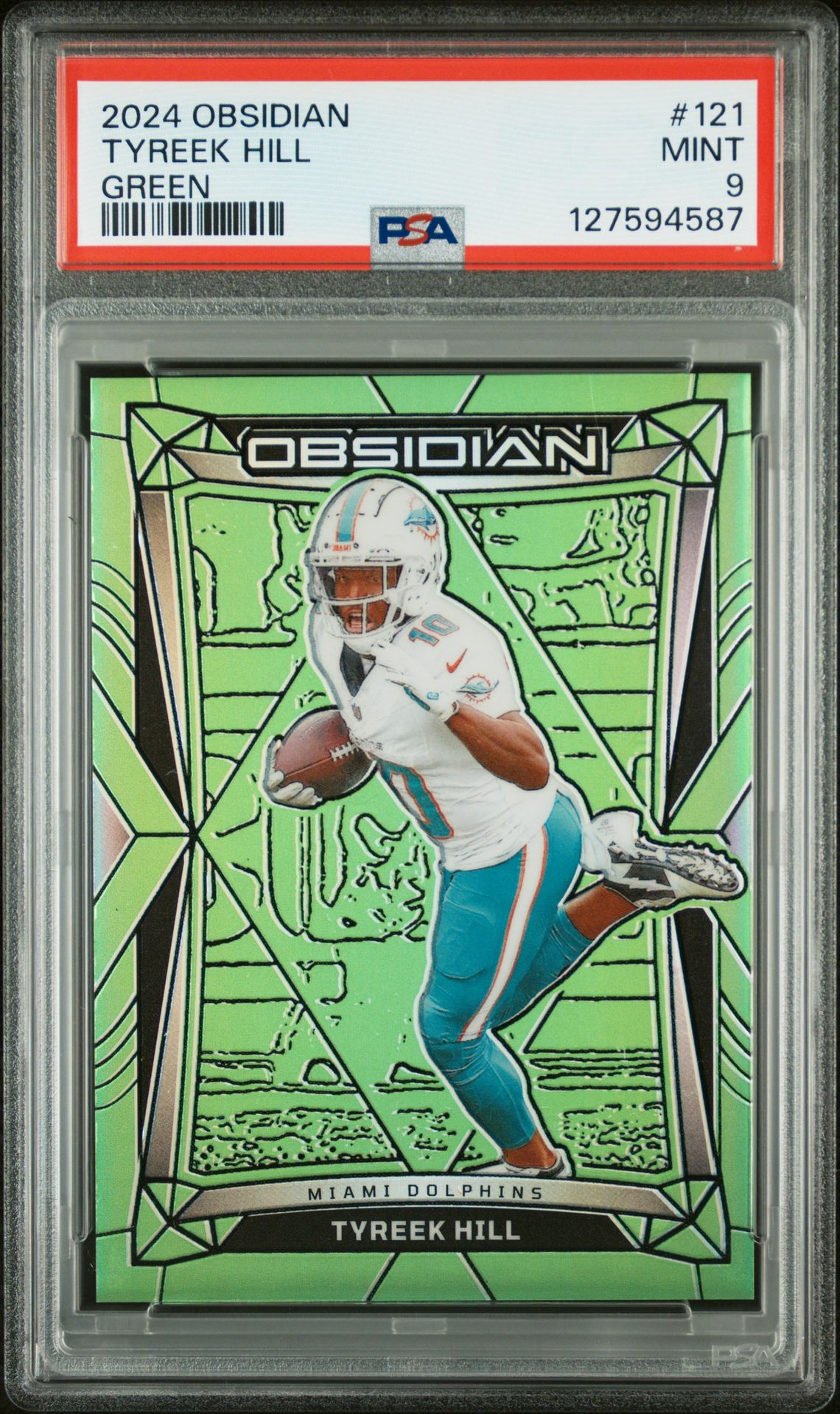 2024 Panini Obsidian Tyreek Hill #121 (Green) Mint 9 front