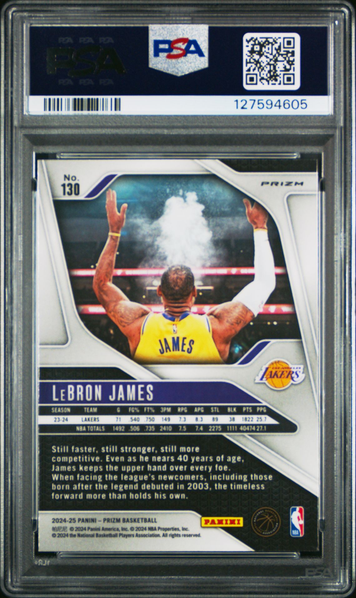 2024 Panini Prizm Lebron James #130 (Orange Ice) Mint 9 back