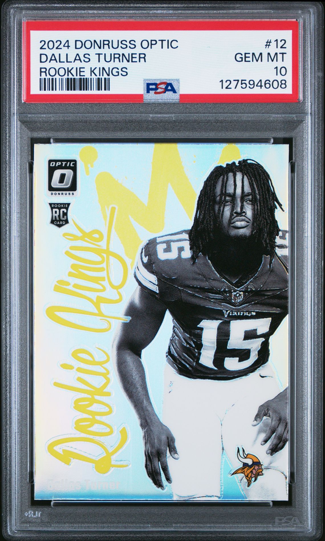 2024 Panini Donruss Optic Rookie Kings Dallas Turner #12 Gem Mt 10 front