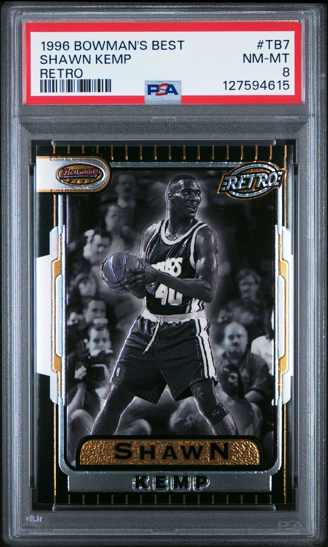 1996 Bowman's Best Retro Shawn Kemp #Tb7 (Retro) Nm-Mt 8 front