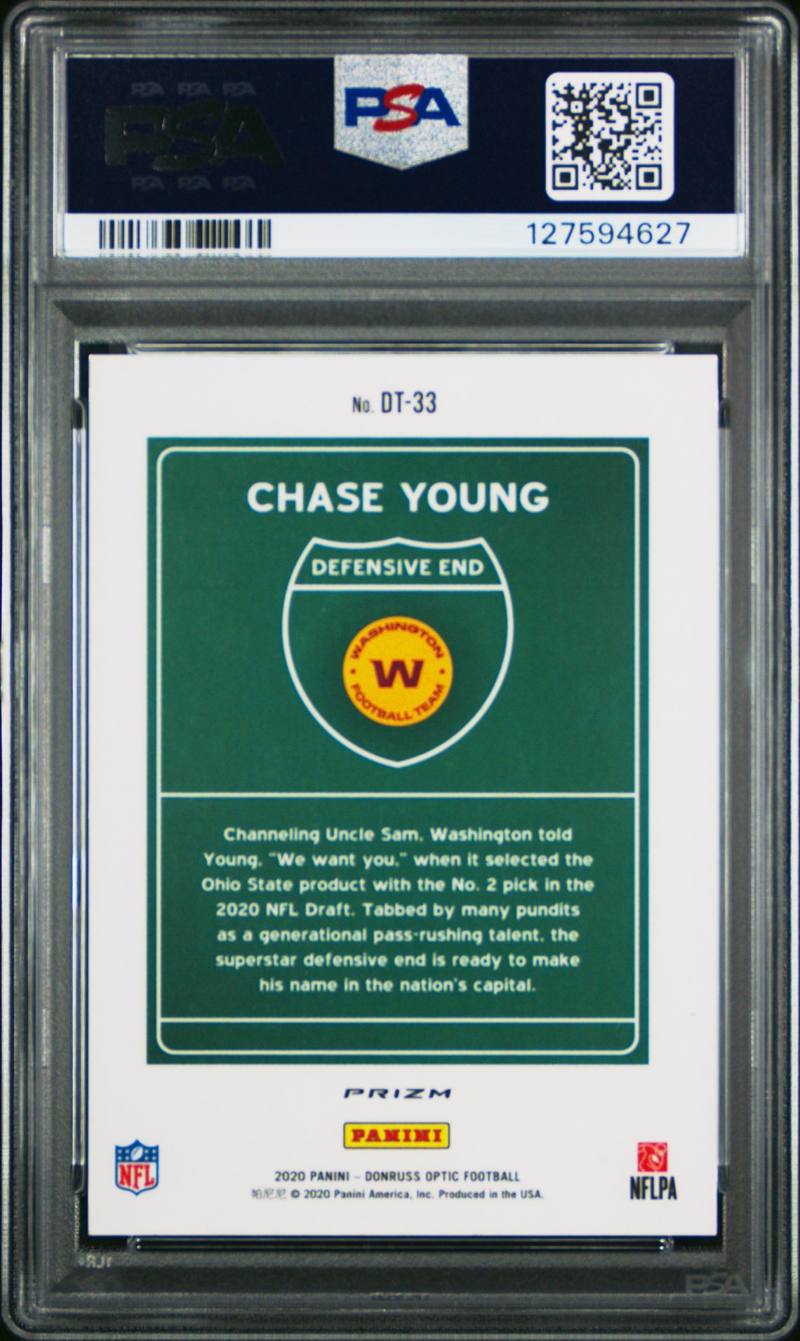 2020 Panini Donruss Optic Downtown Chase Young #Dt33 (Downtown) Nm-Mt 8 back