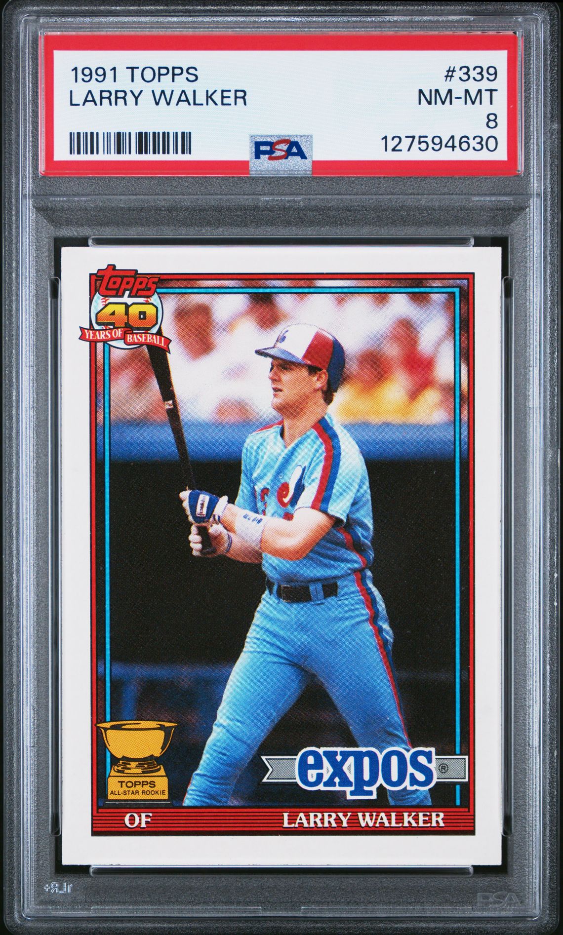 1991 Topps Larry Walker #339 Nm-Mt 8 front