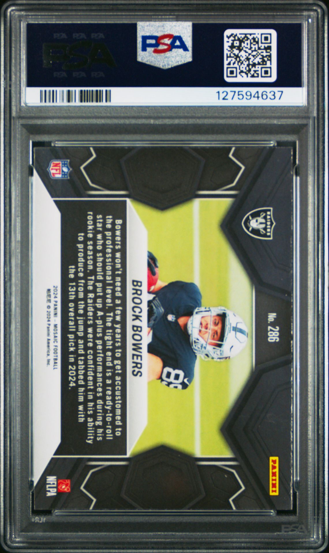 2024 Panini Mosaic Brock Bowers #286 Gem Mt 10 back