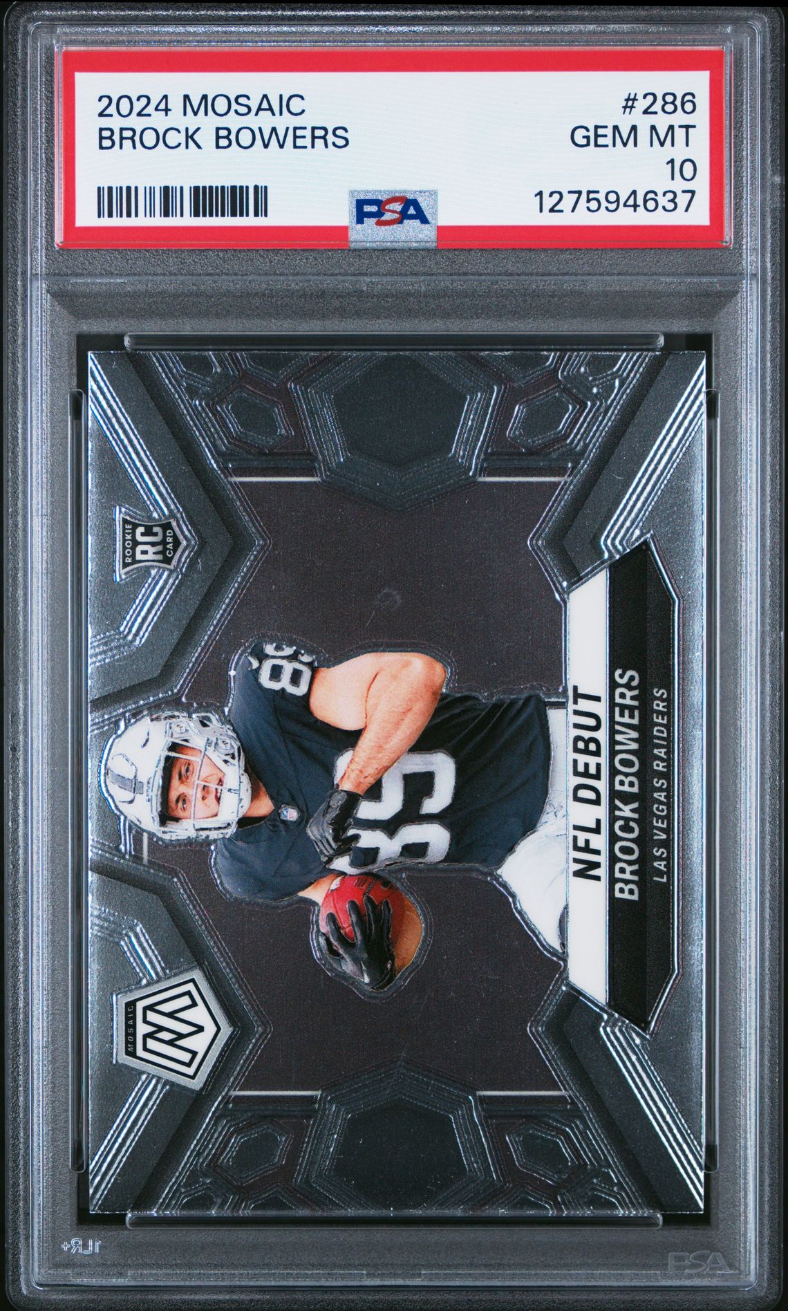 2024 Panini Mosaic Brock Bowers #286 Gem Mt 10 front