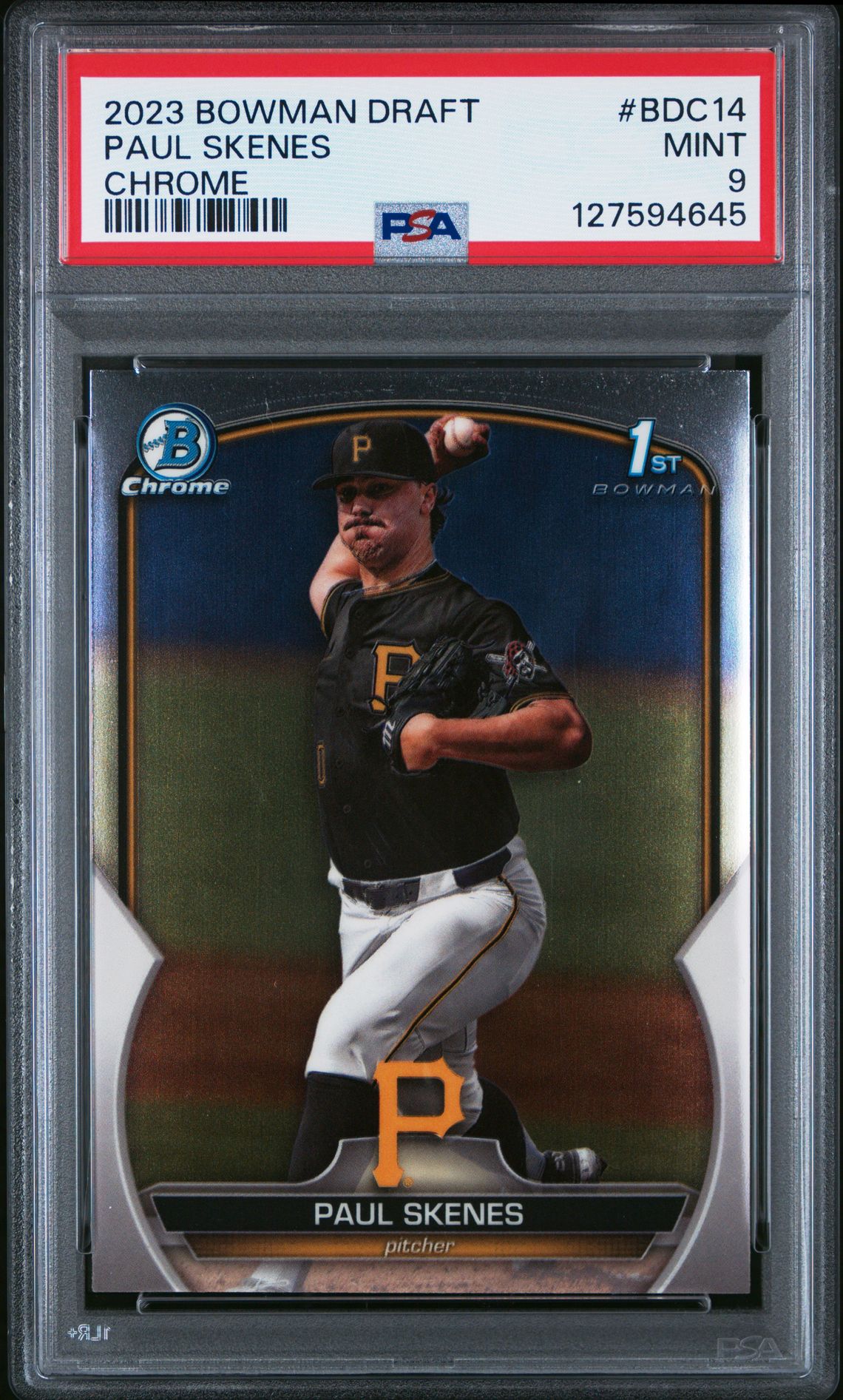 2023 Bowman Draft Paul Skenes #Bdc14 (Chrome) Mint 9 front