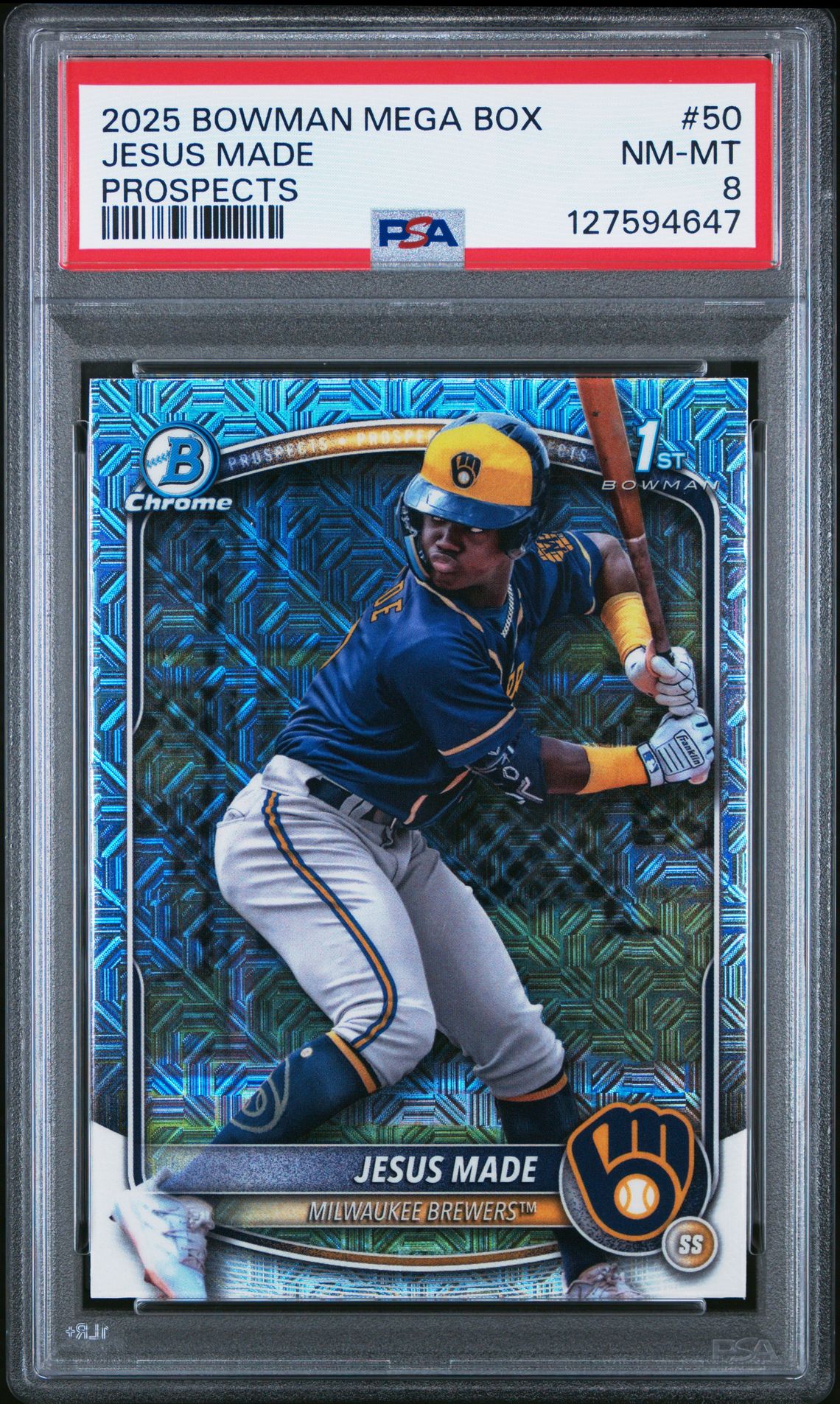 2025 Bowman Mega Box Chrome Prospects Jesus Made #50 Nm-Mt 8 front