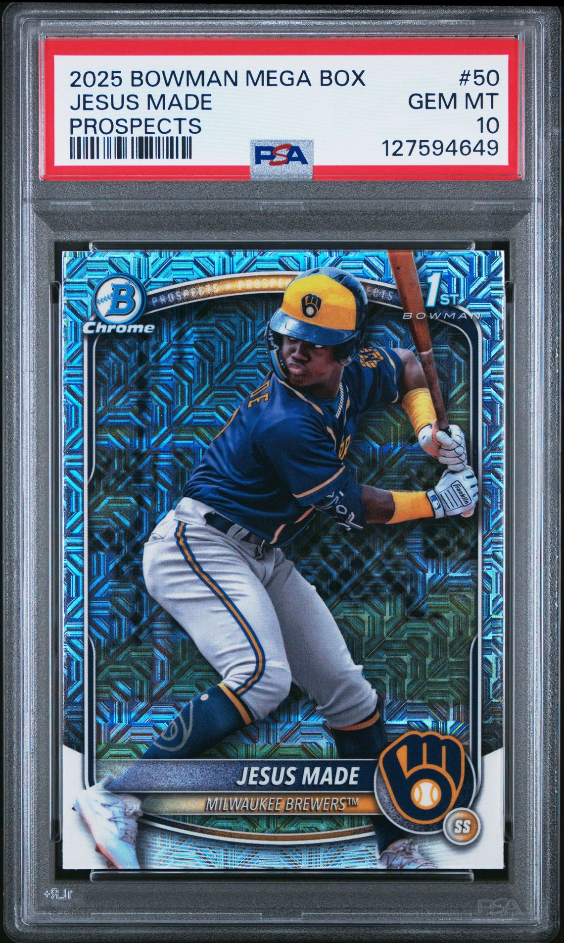 2025 Bowman Mega Box Chrome Prospects Jesus Made #50 Gem Mt 10 front