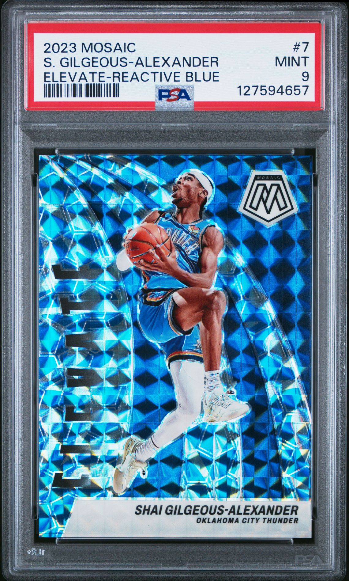2023 Panini Mosaic Elevate S. Gilgeous-Alexander #7 (Elevate-Reactive Blue) Mint 9 front