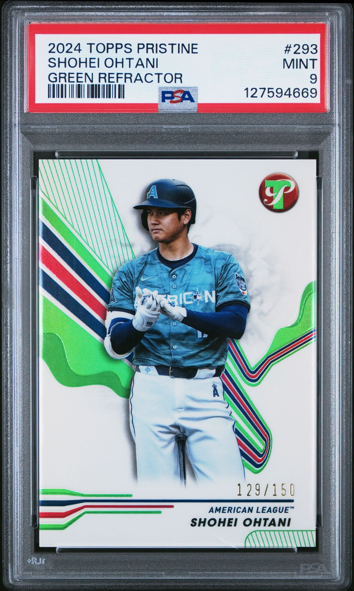 2024 Topps Pristine Shohei Ohtani #293 (Green Refractor) Mint 9 front