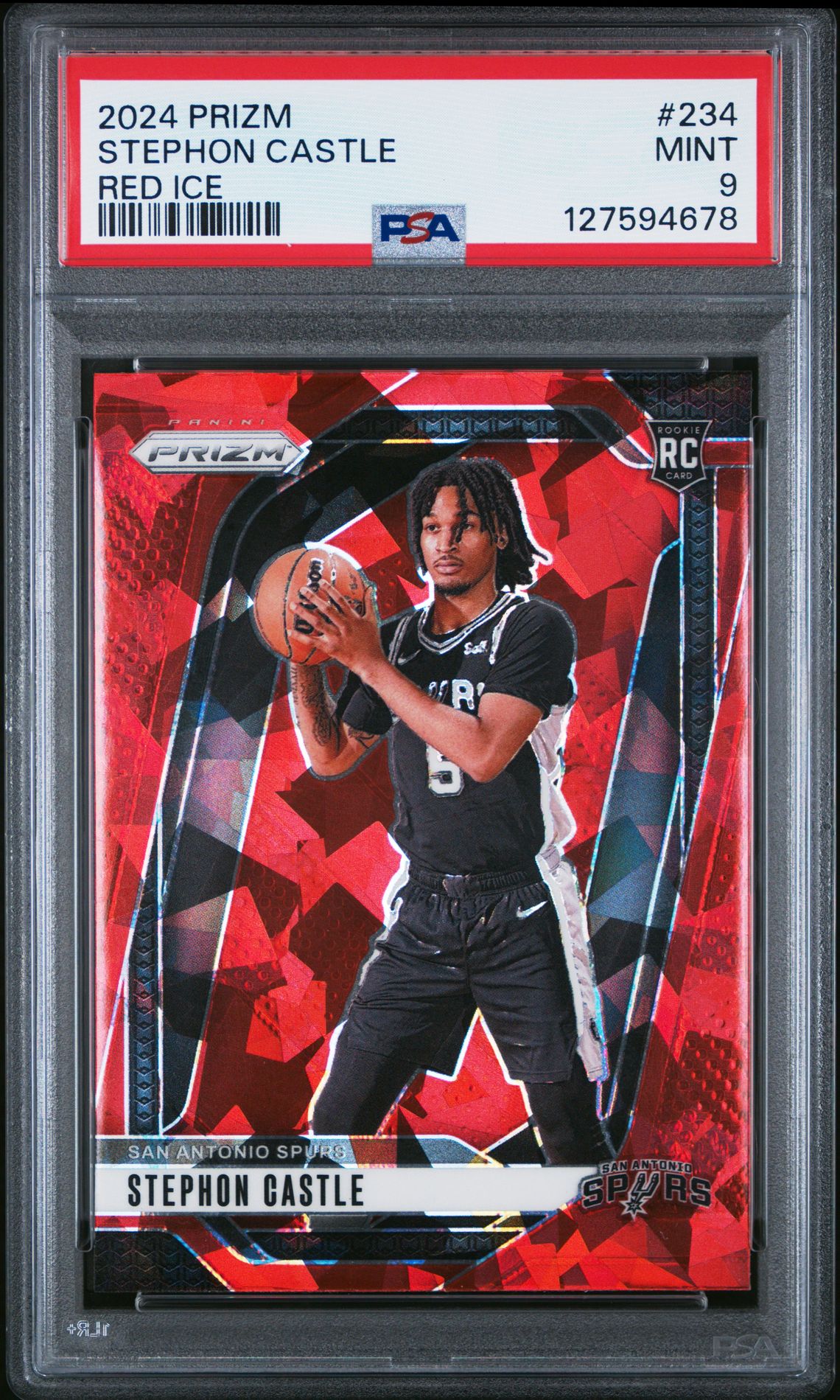 2024 Panini Prizm Stephon Castle #234 (Red Ice) Mint 9 front
